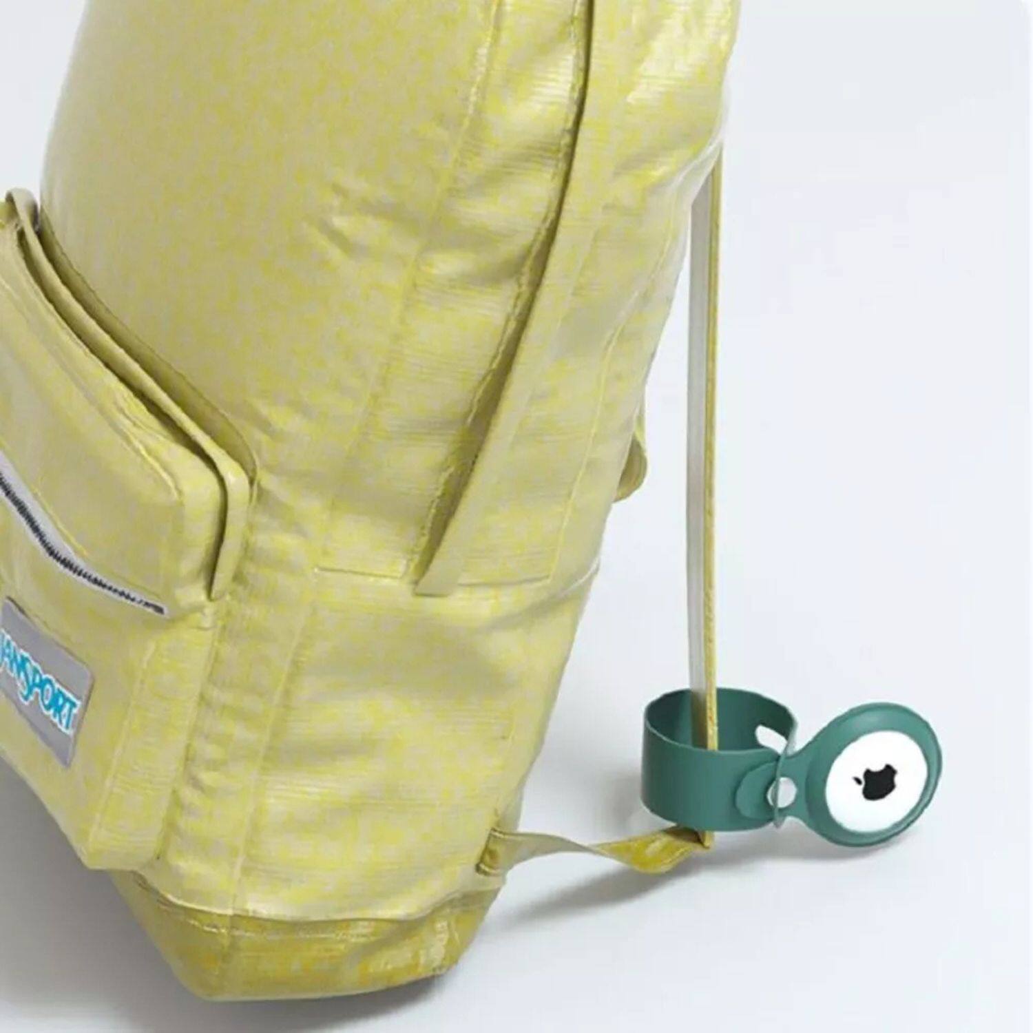 Angle. Home Collection - B-Green Leather Case Cover with Keychain for Apple AirTag – Protective Pet Tracker Sleeve Shell Skin - Green.