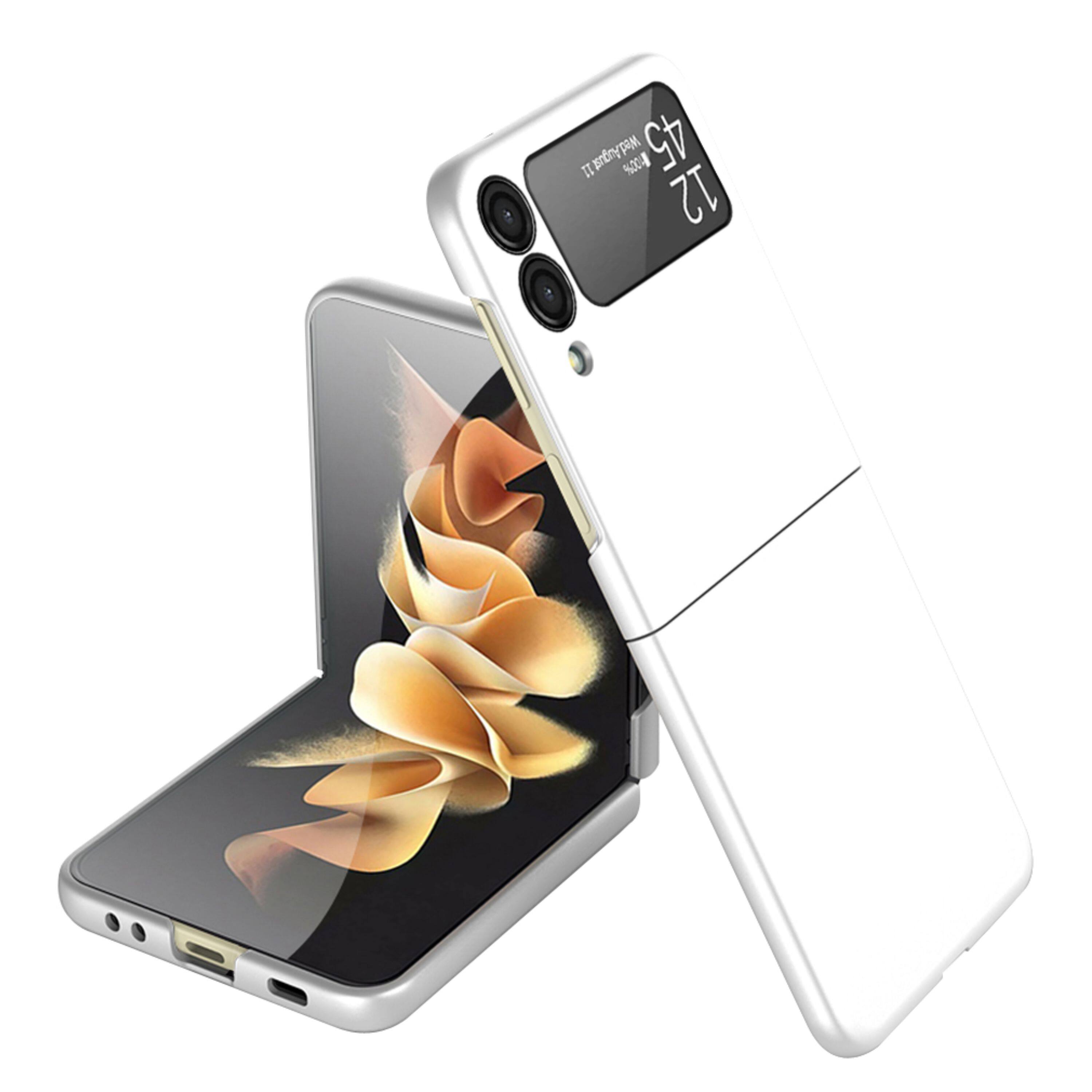 Left. Kitcheniva - Slim Matte Snap-On Cover For Samsung Galaxy Z Flip 6 Silver - Silver.