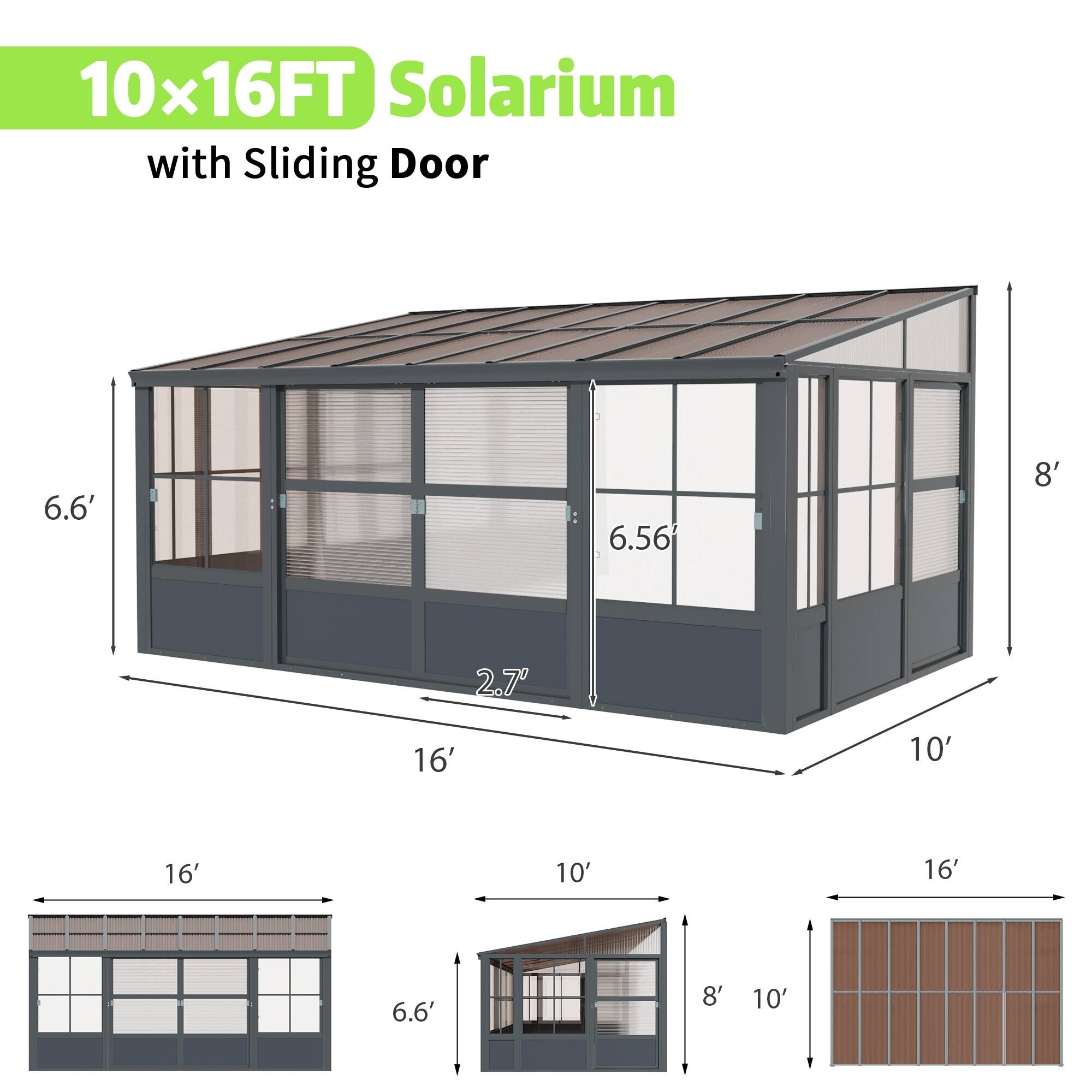 10x16FT Solarium with Sliding Door

6.6' 6.56 8' 2.7 16' 10' 16' 10' 16' 6.6' 8' 10'