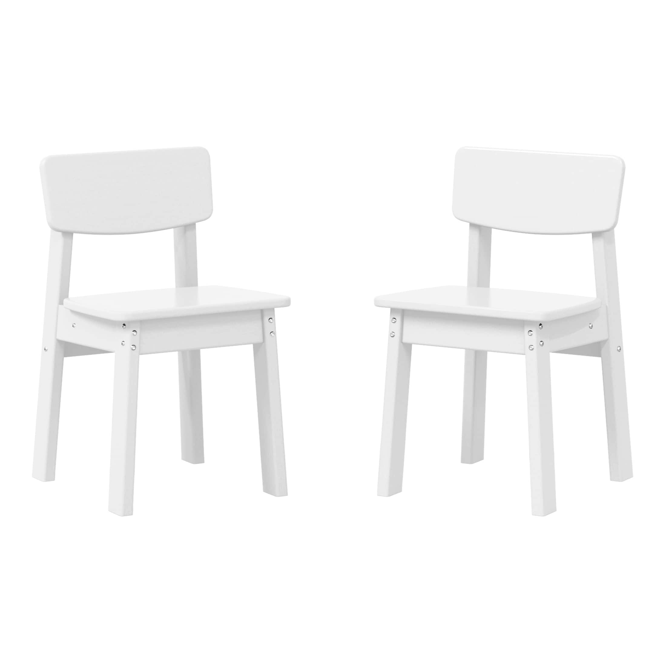 WestinTrends - Tiny Terraces Outdoor HDPE Kids Modern Plastic Toddler Dining Chairs (Set of Two) - White price history on PriceWatchPro