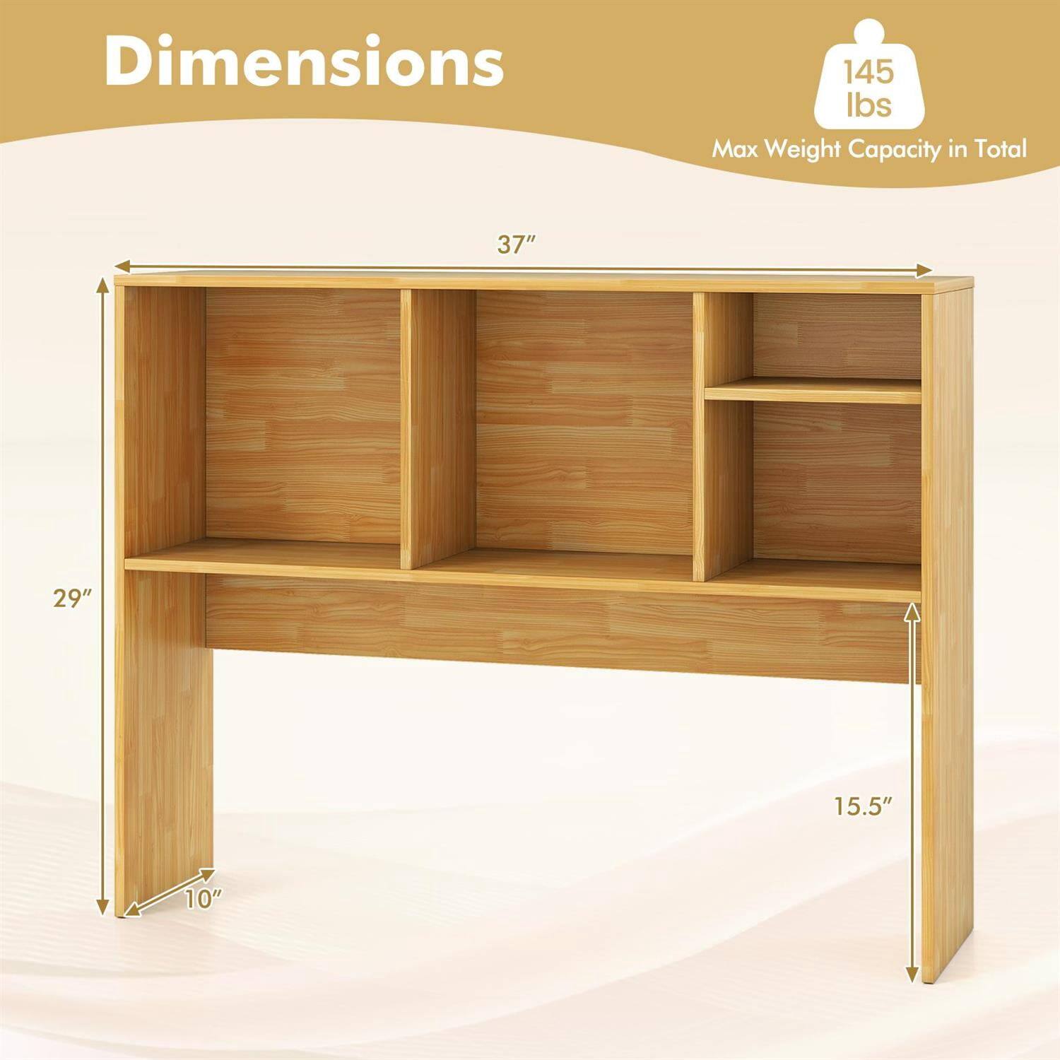 Dimensions: 37" x 29" x 15.5"  
Max Weight Capacity: 145 lbs