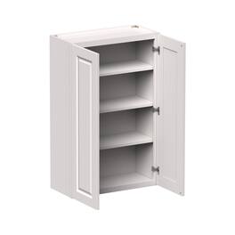 Boyel Living - 27-in W x 42-in H x 12-in D Shaker RTA Kitchen Wall Cabinet with Soft-Close Doors - Glacier White