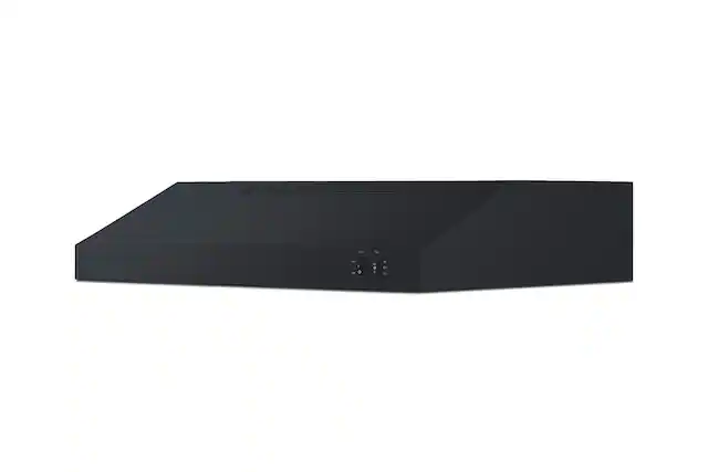 Front. Summit Appliance - 24-Inch Under Cabinet Convertible Range Hood - Black.