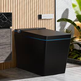 Koligey - Square Smart Toilet With Advance Bidet Wash, Auto Open Lid, 1.28 GPF Auto Flush - Black