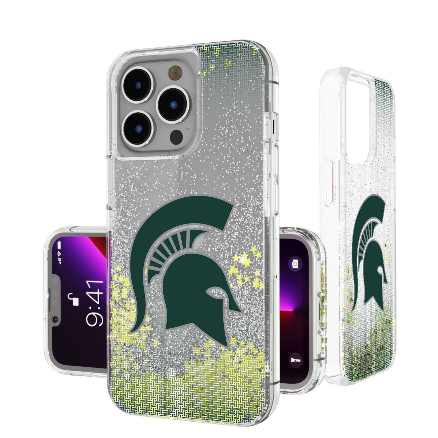 Keyscaper - NCAA - Michigan State Spartans Linen Logo iPhone Glitter Case - 14 - Multicolor price history on PriceWatchPro