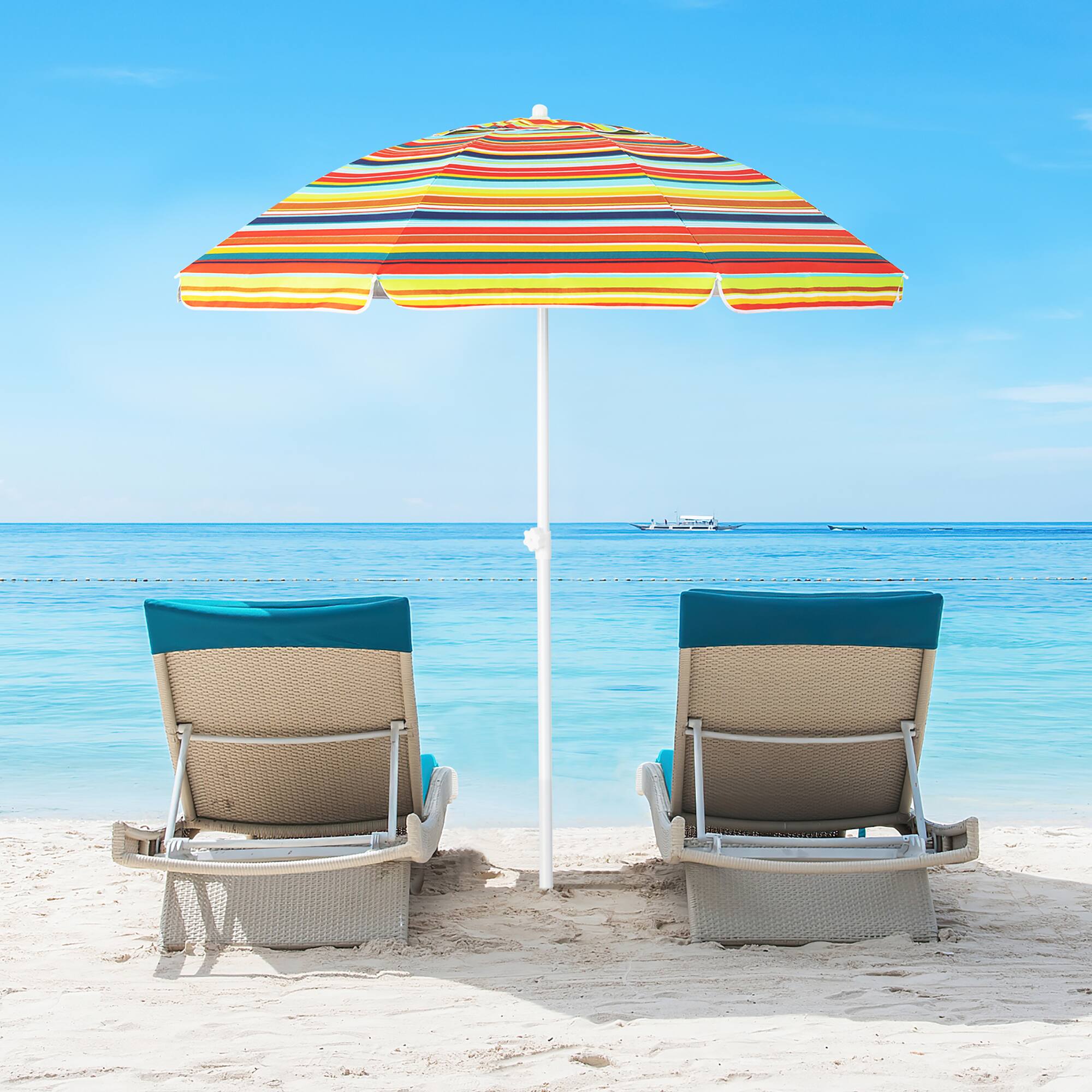 Alt View 1. Gymax - Gymax 6.5 FT Patio Portable Beach Adjustable Umbrella - Yellow.