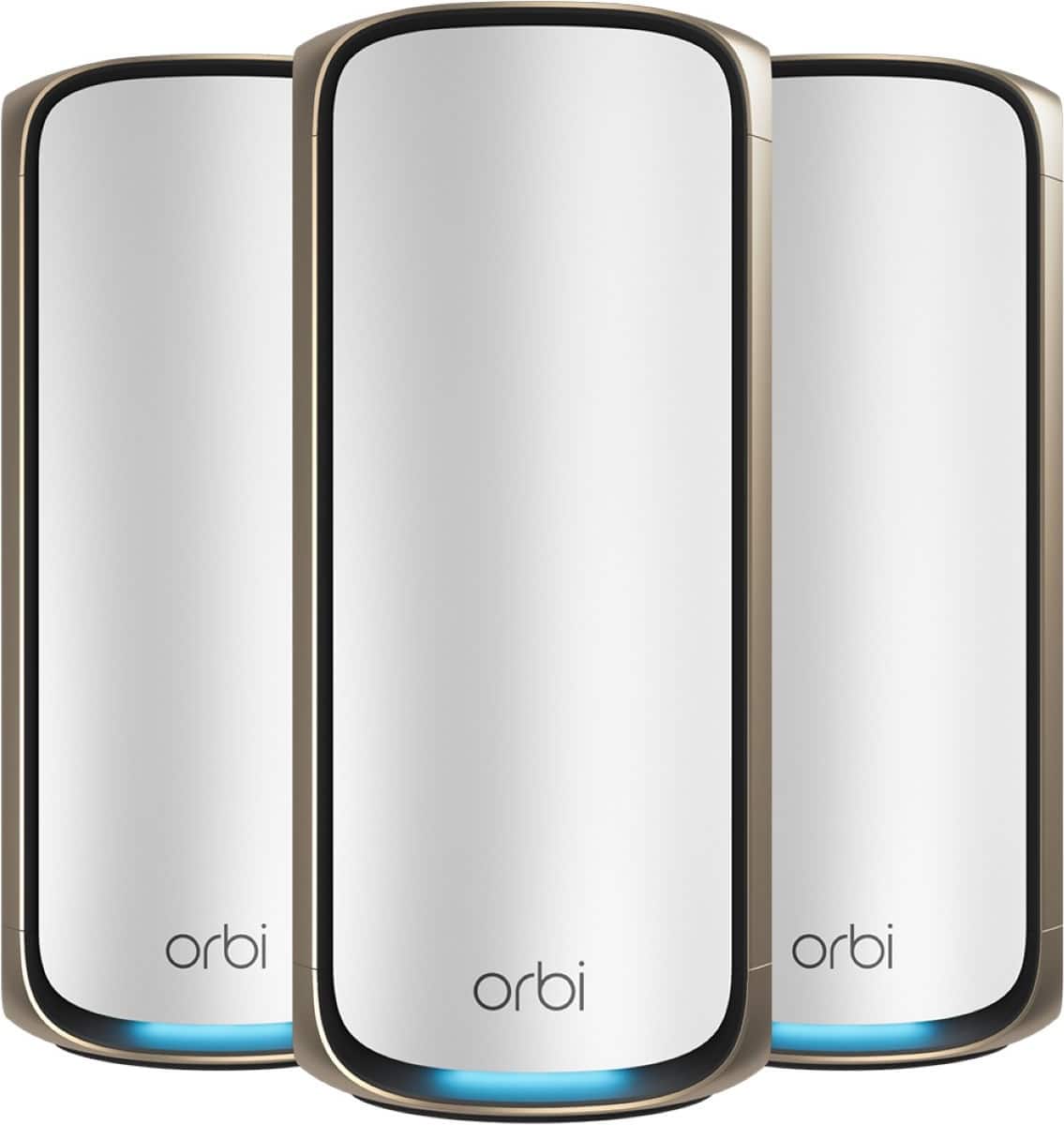NETGEAR - Orbi 970 Series (2026 Release) WiFi 7 Mesh System, Up to 10,000 sq ft, 10 Gig Port, Up to 27Gbps, 3 Pack, RBE973 - White