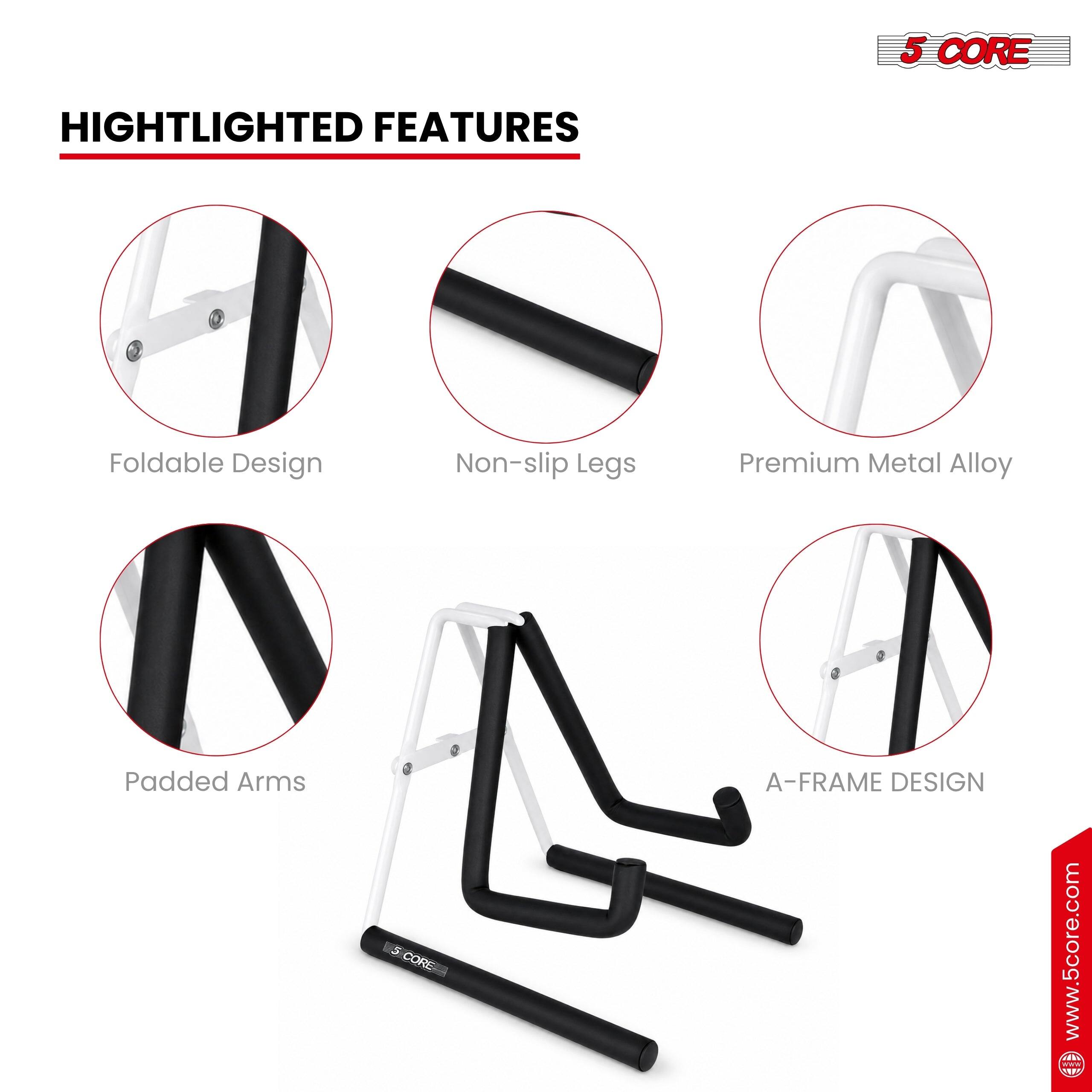 5 CORE HIGHLIGHTED FEATURES
- Foldable Design
- Non-slip Legs
- Premium Metal Alloy
- Padded Arms
- A-FRAME DESIGN

www.5core.com