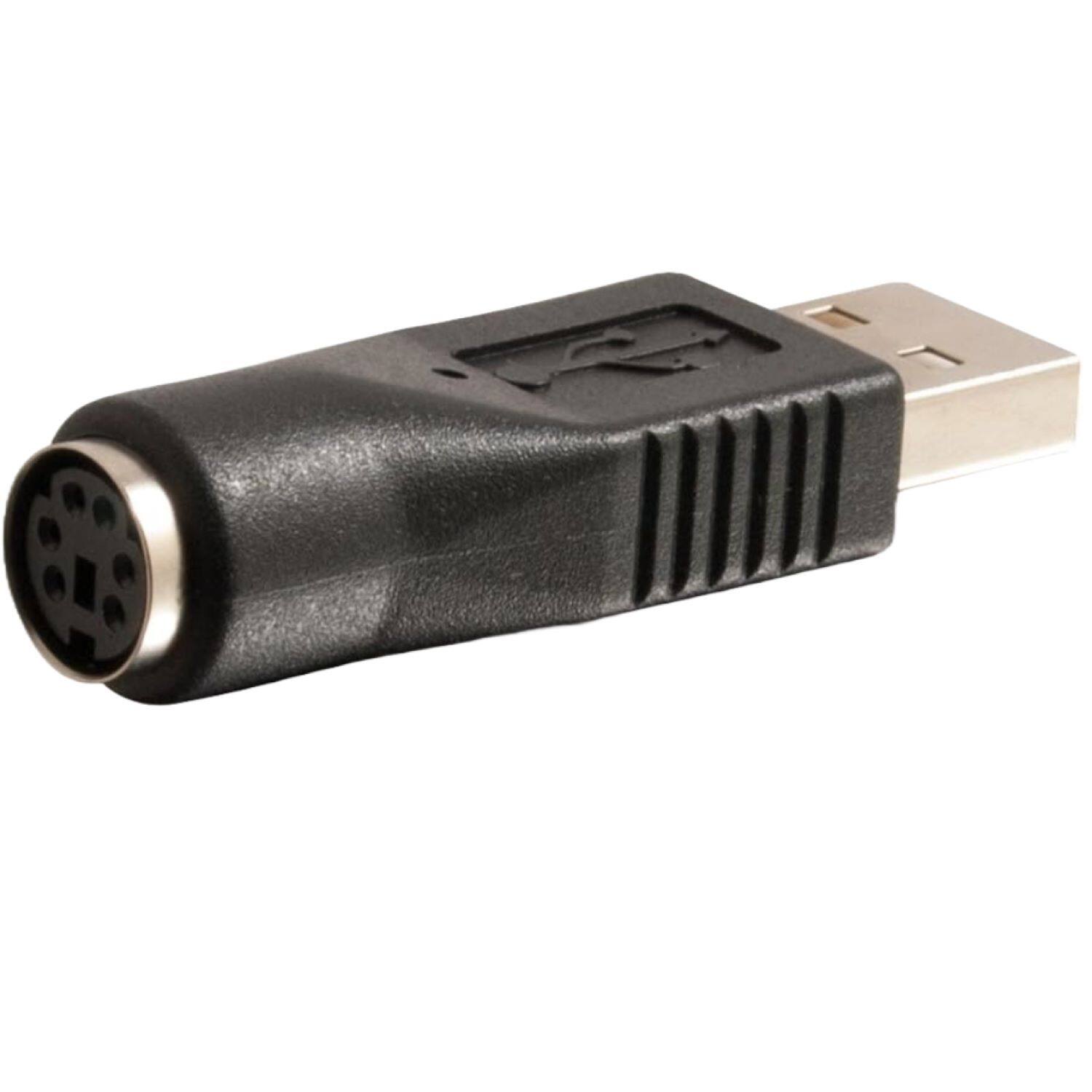 Left. Sanoxy - PS/2 Female to USB Male Adapter Converter Cable - Black.