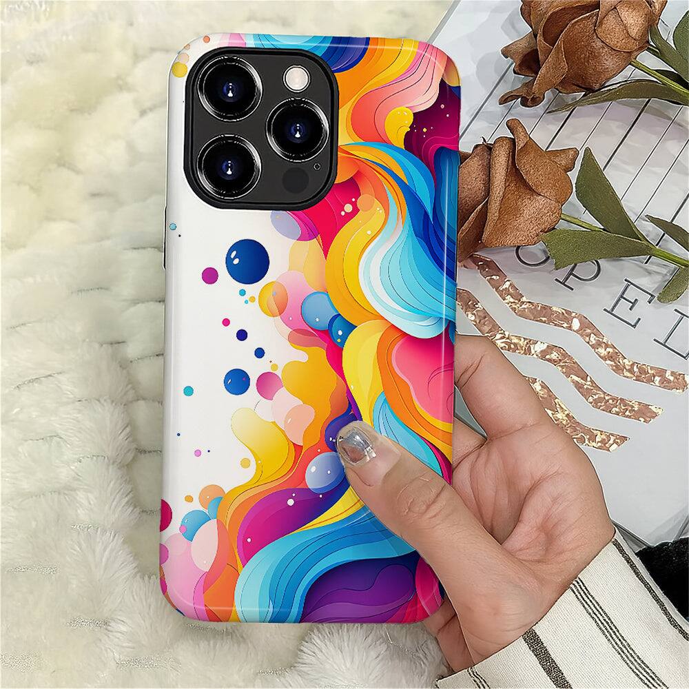 Alt View 3. BUBM - Smartphone Case for iPhone - 2-Layer Durable Smartphone Protection Case - Colorstream - Colorstream for iPhone 16 Pro Max.