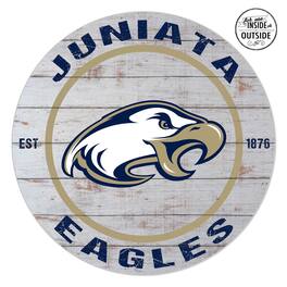 Jardine - Juniata Eagles 20'' x 20'' Indoor/Outdoor Weathered Circle Sign - White