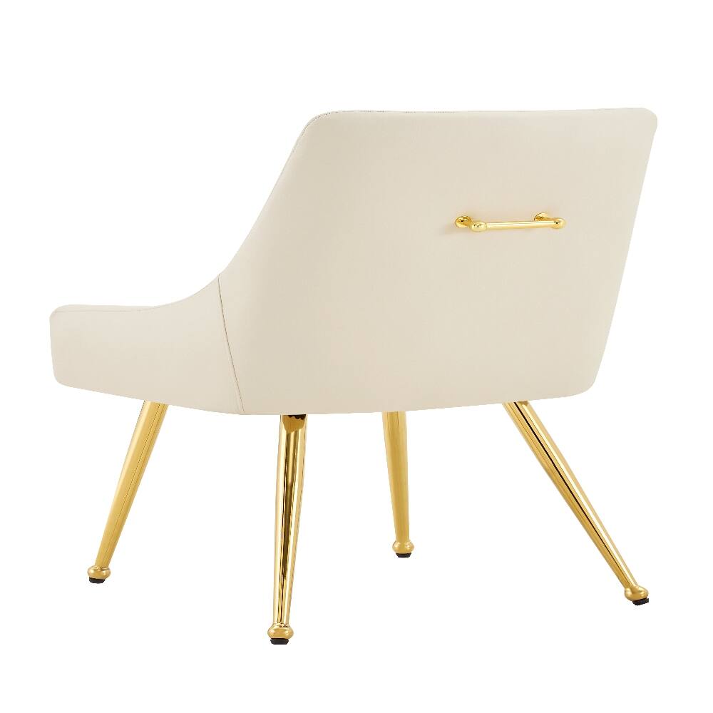 Alt View 2. Loheer - Leather Dining Chairs Set of 2 Tufted Accent Chair Modern Dining Seating Off White Faux Leather Chairs - Off White.