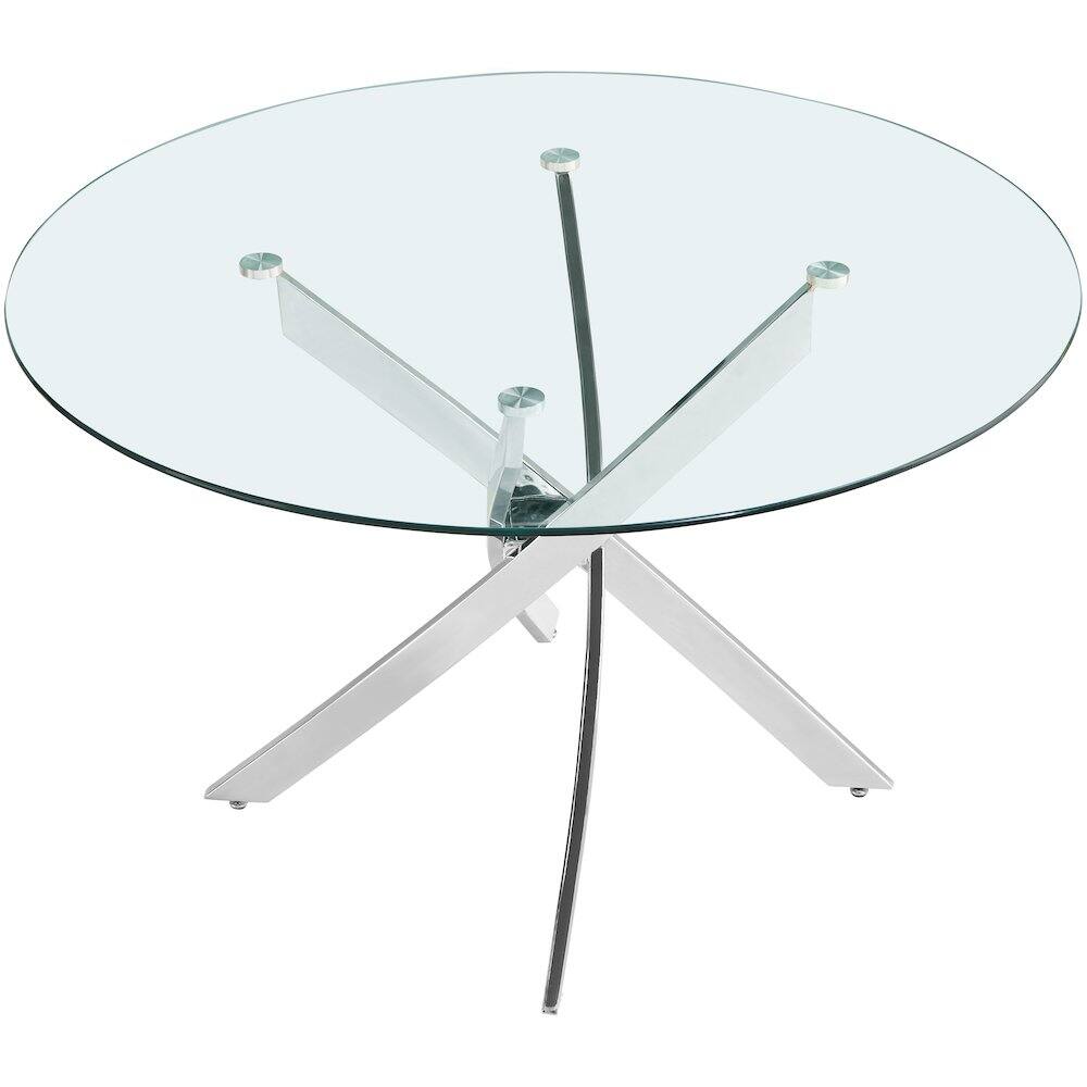 Alt View 1. Meridian Furniture - Xander Chrome Dining Table - Silver.