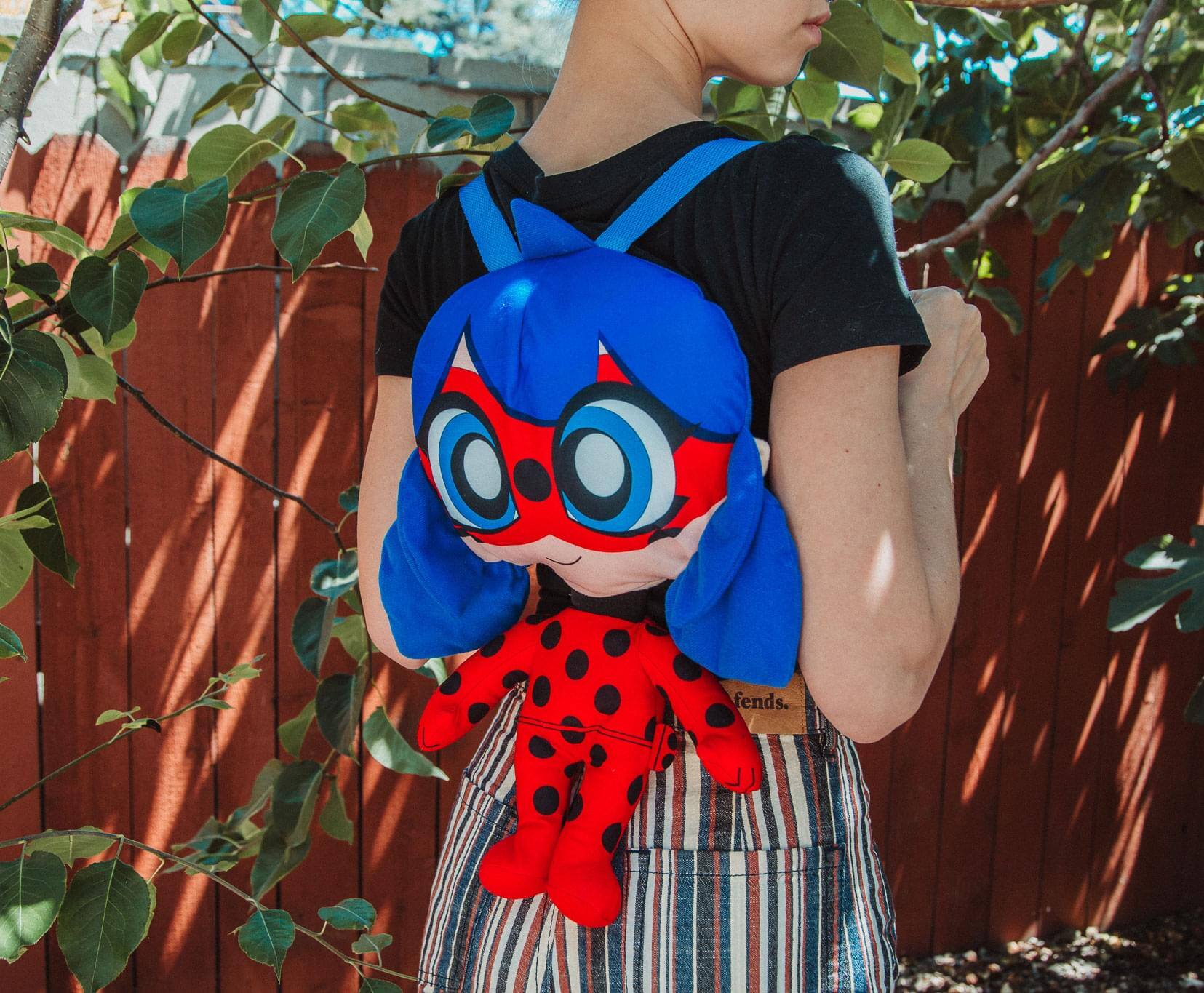 Alt View 10. Fast Forward - Miraculous Ladybug 17-Inch Plush Backpack - Red.