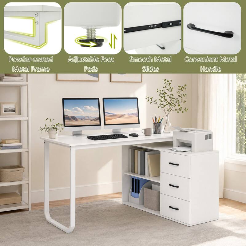 1. Powder-coated Metal Frame
2. Adjustable Foot Pads
3. Smooth Metal Slides
4. Convenient Metal Handle
