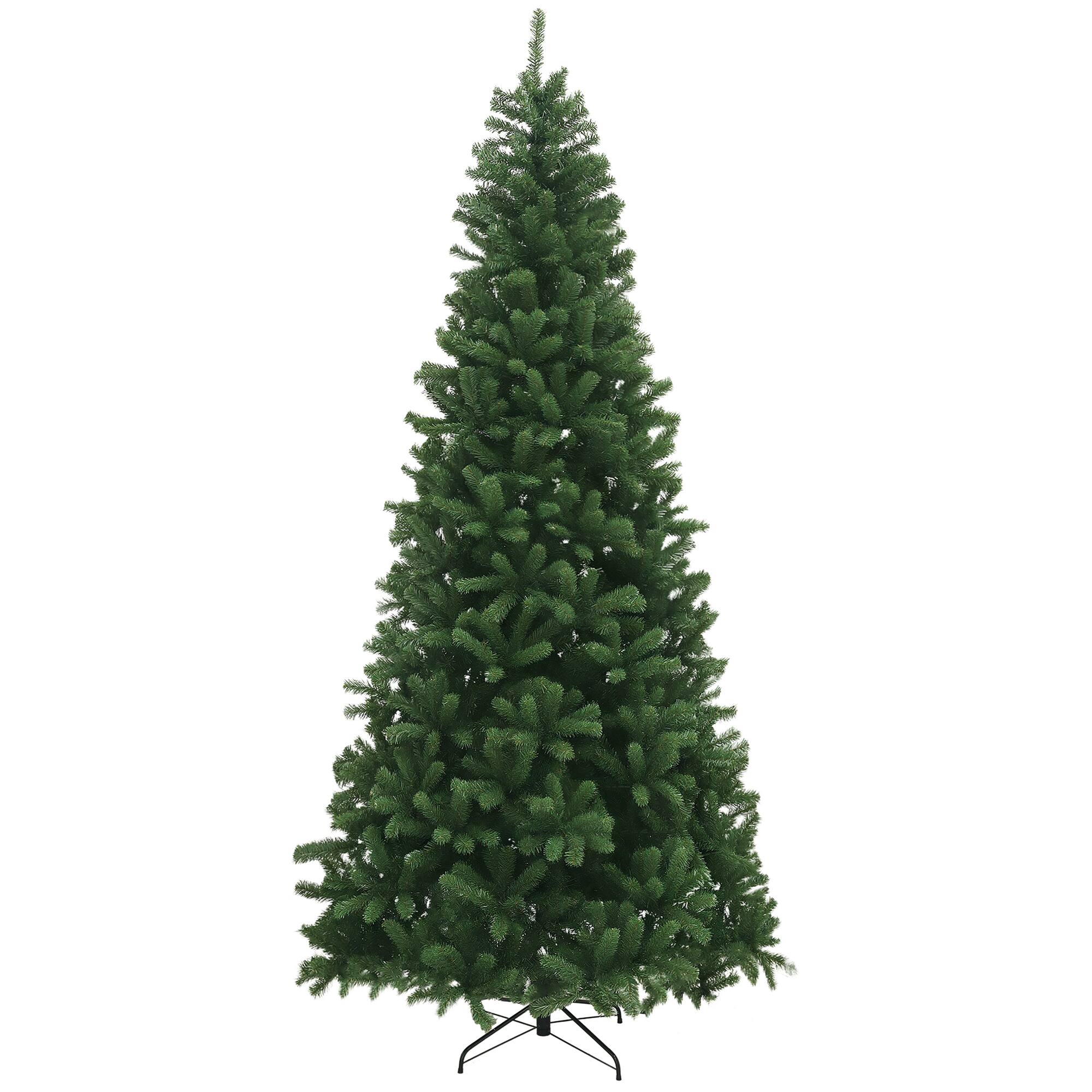 Front. Homcom - Artificial Christmas Tree, 2132 Branch Tips, Auto Open, Steel Base - green.