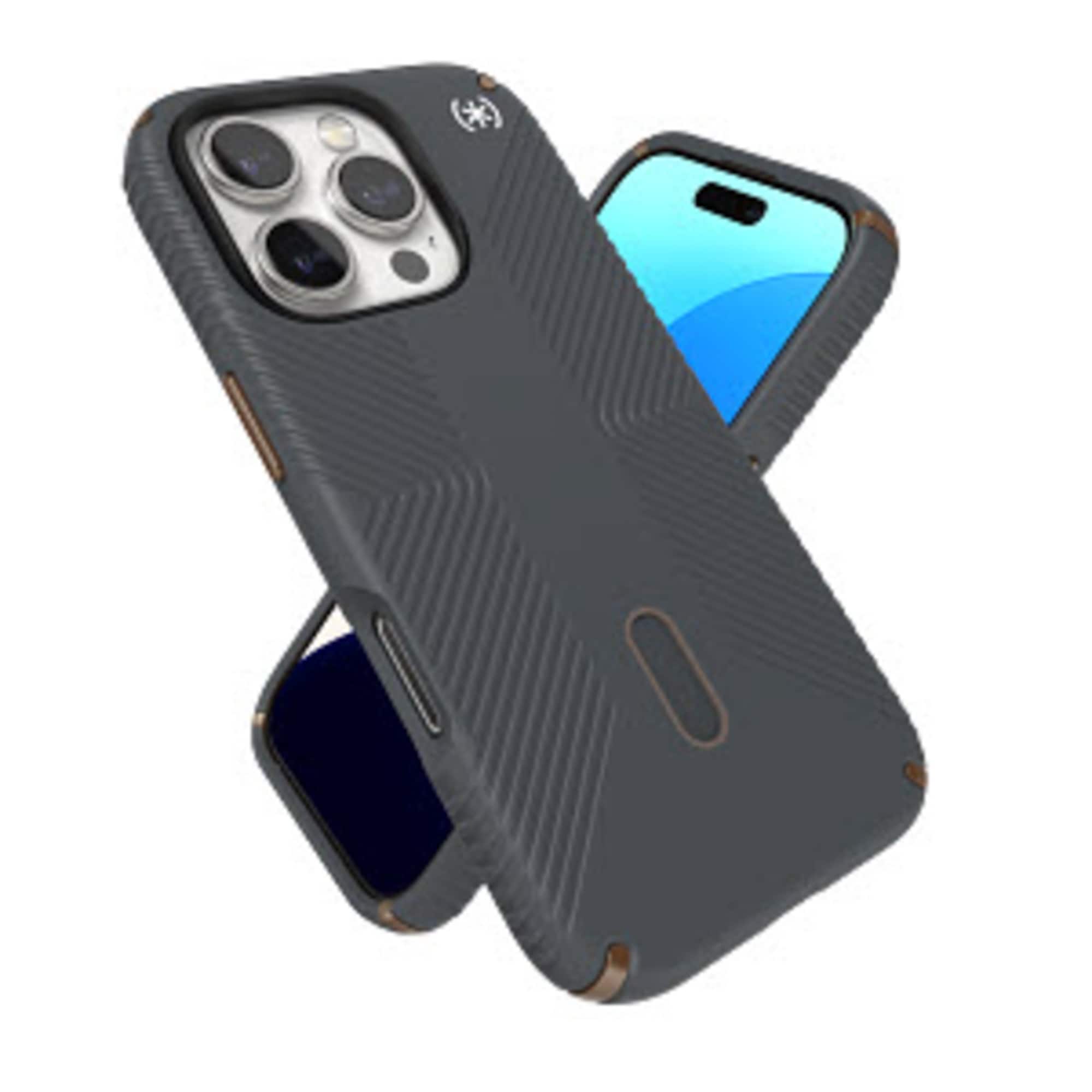 Alt View 17. Speck - Presidio2 Grip ClickLock Case with MagSafe for Apple iPhone 16 Pro - Charcoal Gray.