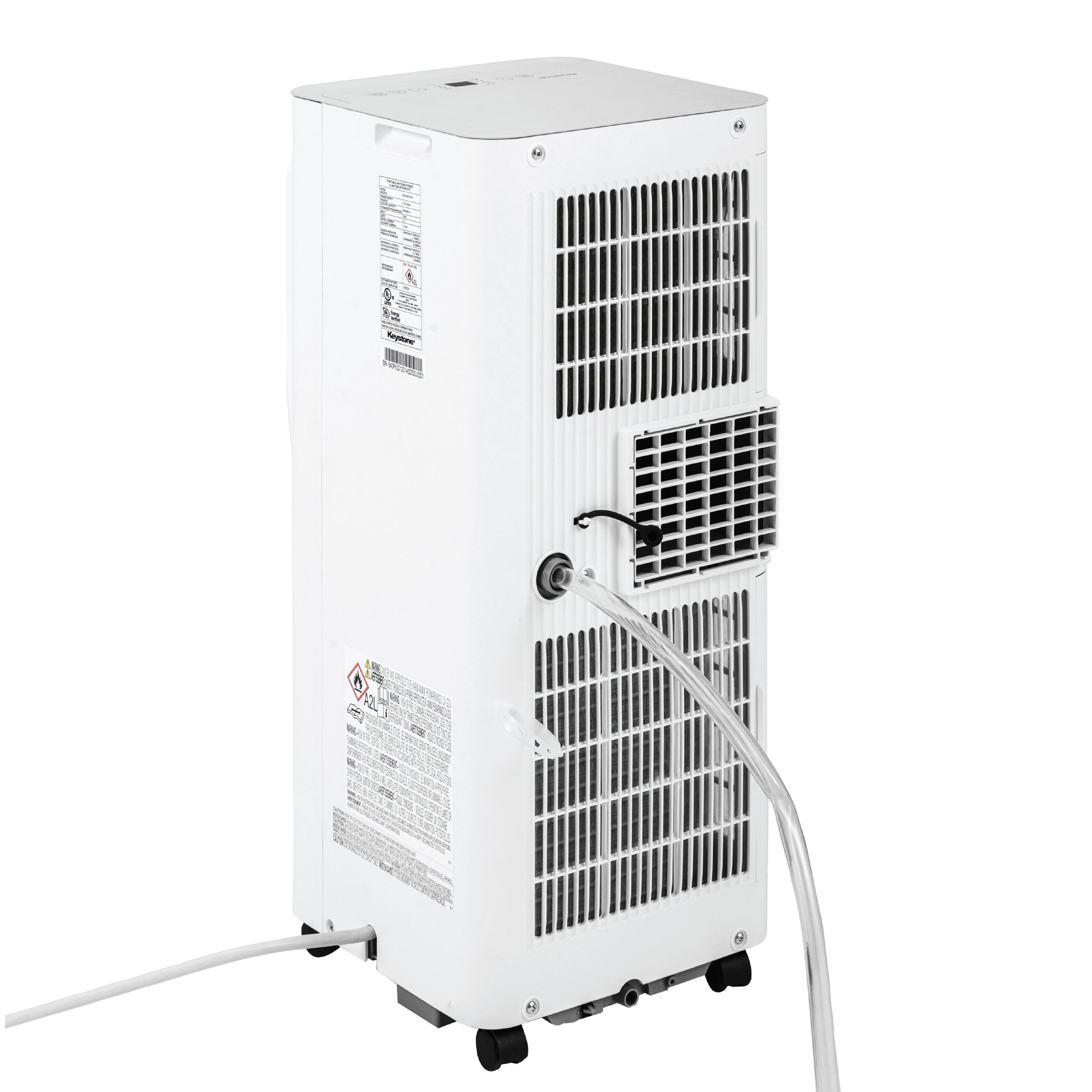Alt View 7. Keystone - 8,500 BTU ASHRAE/5,000 BTU DOE Portable Air Conditioner with Remote - White.