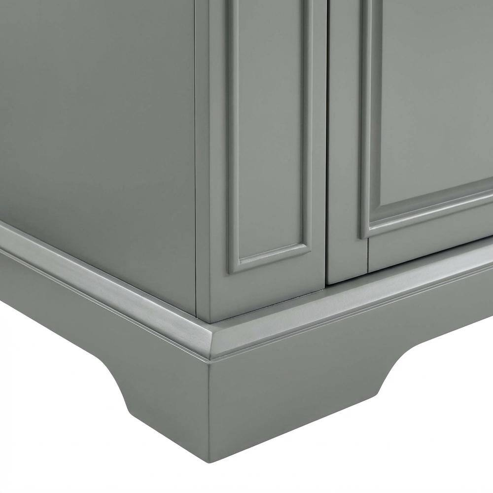 Alt View 2. FurniFact - Gray kitchen island with stainless steel accents and anti-tip safety - Gray.