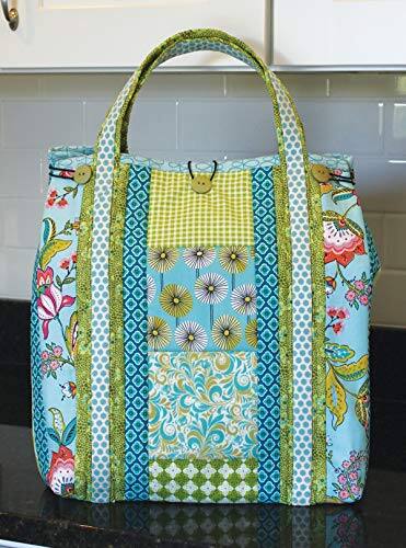 Angle. AccuQuilt - June Tailor Inc Quilt As You Go Insulated Shoppers Tote QAYG Sew/Nbr InsulatedShopTote White Large - White.