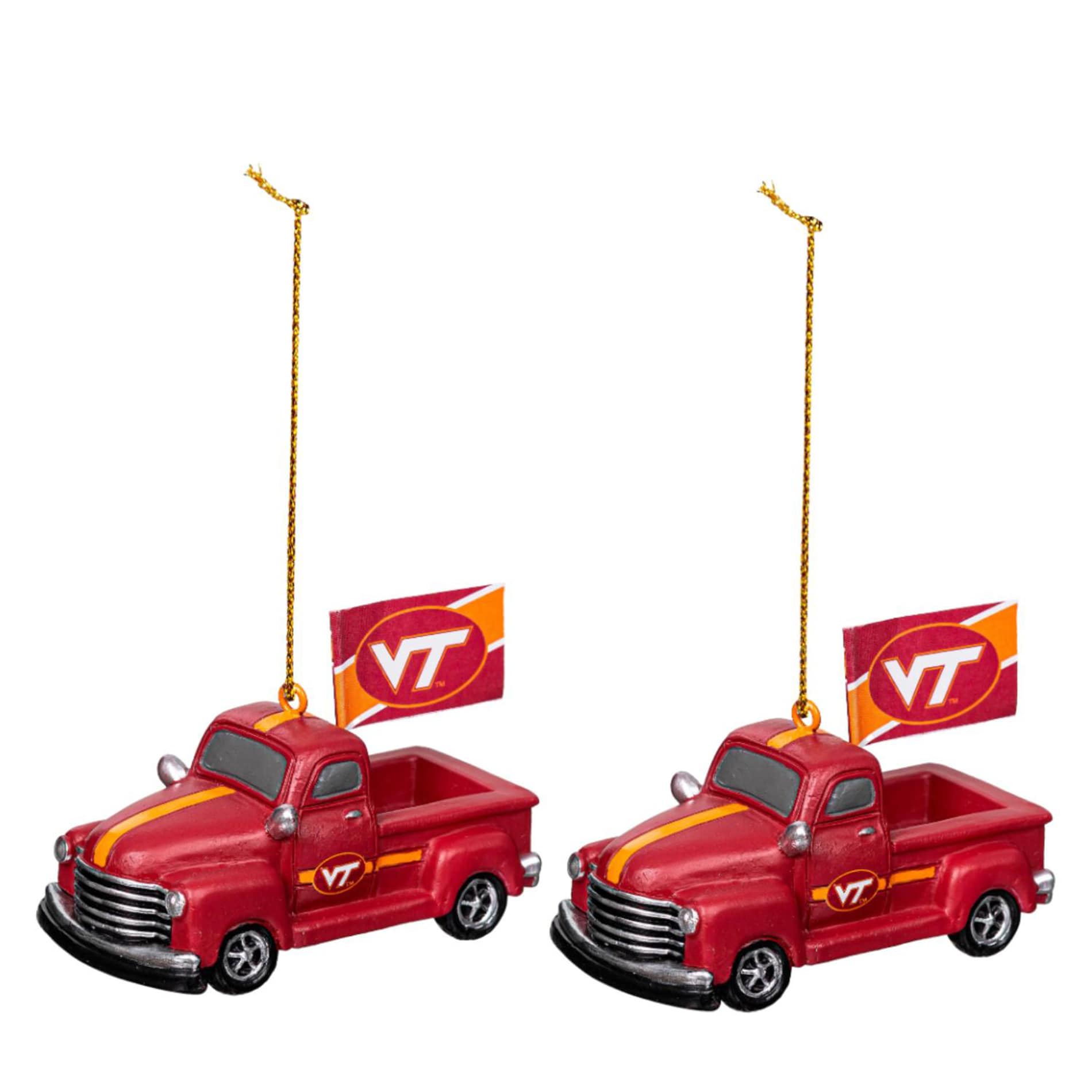 Alt View 1. Evergreen Enterprises - Virginia Tech Hokies 3" Rally Truck Two-Piece Ornament Set - Multicolor.