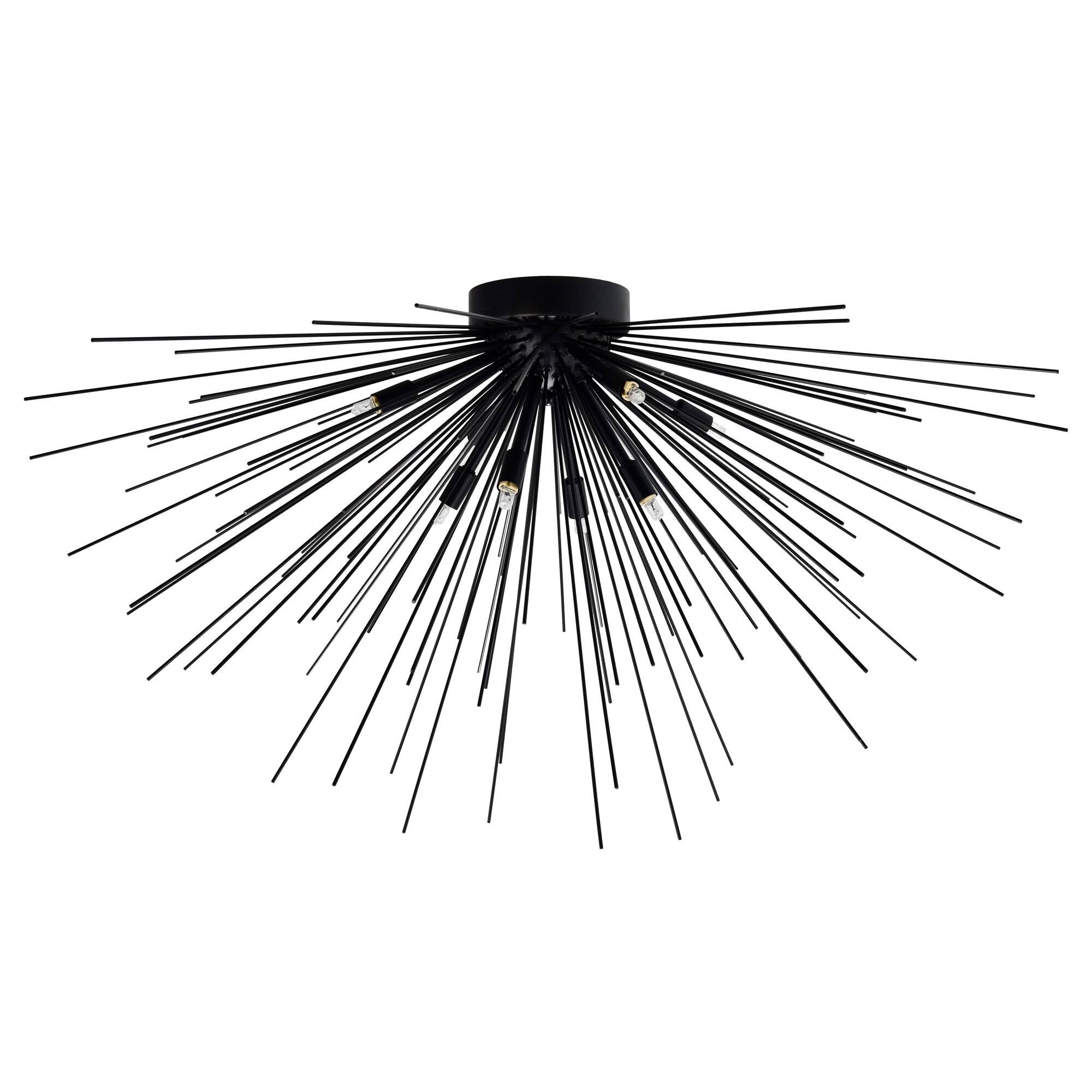Alt View 1. CWI Lighting - Savannah 8 Light Flush Mount With Black Finish - Black.