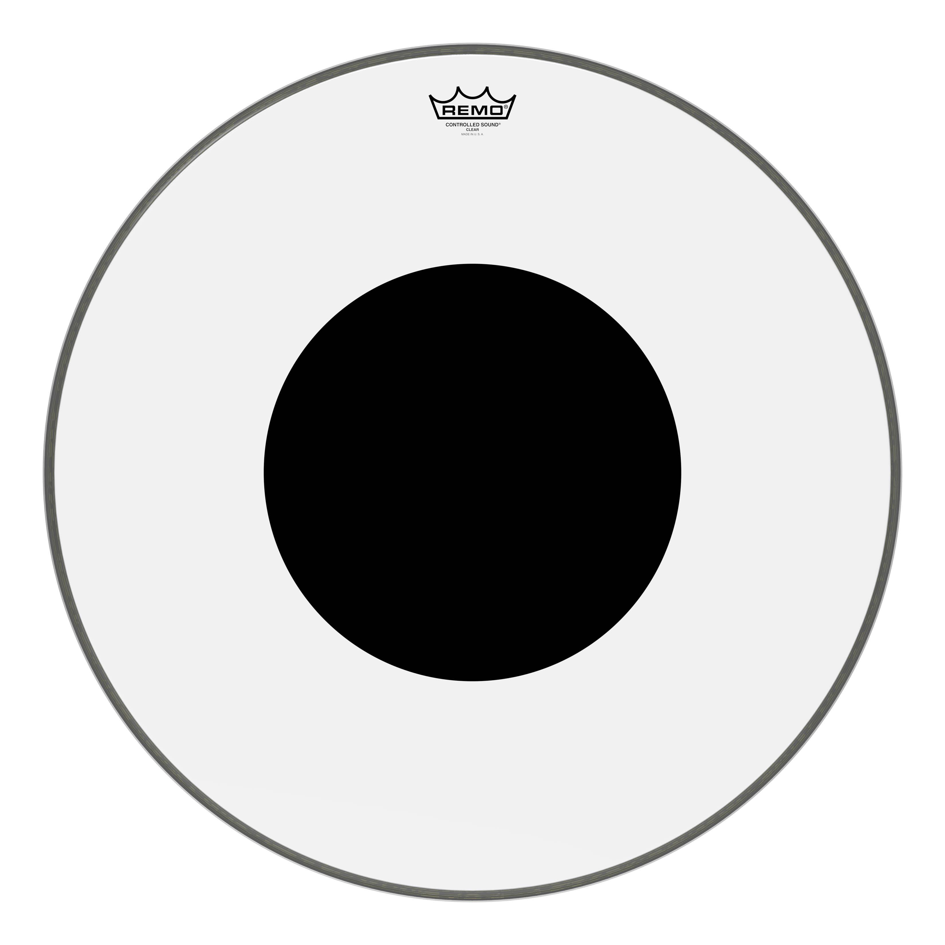 Front. Remo - Controlled Sound Series Clear Black Dot Drumhead.