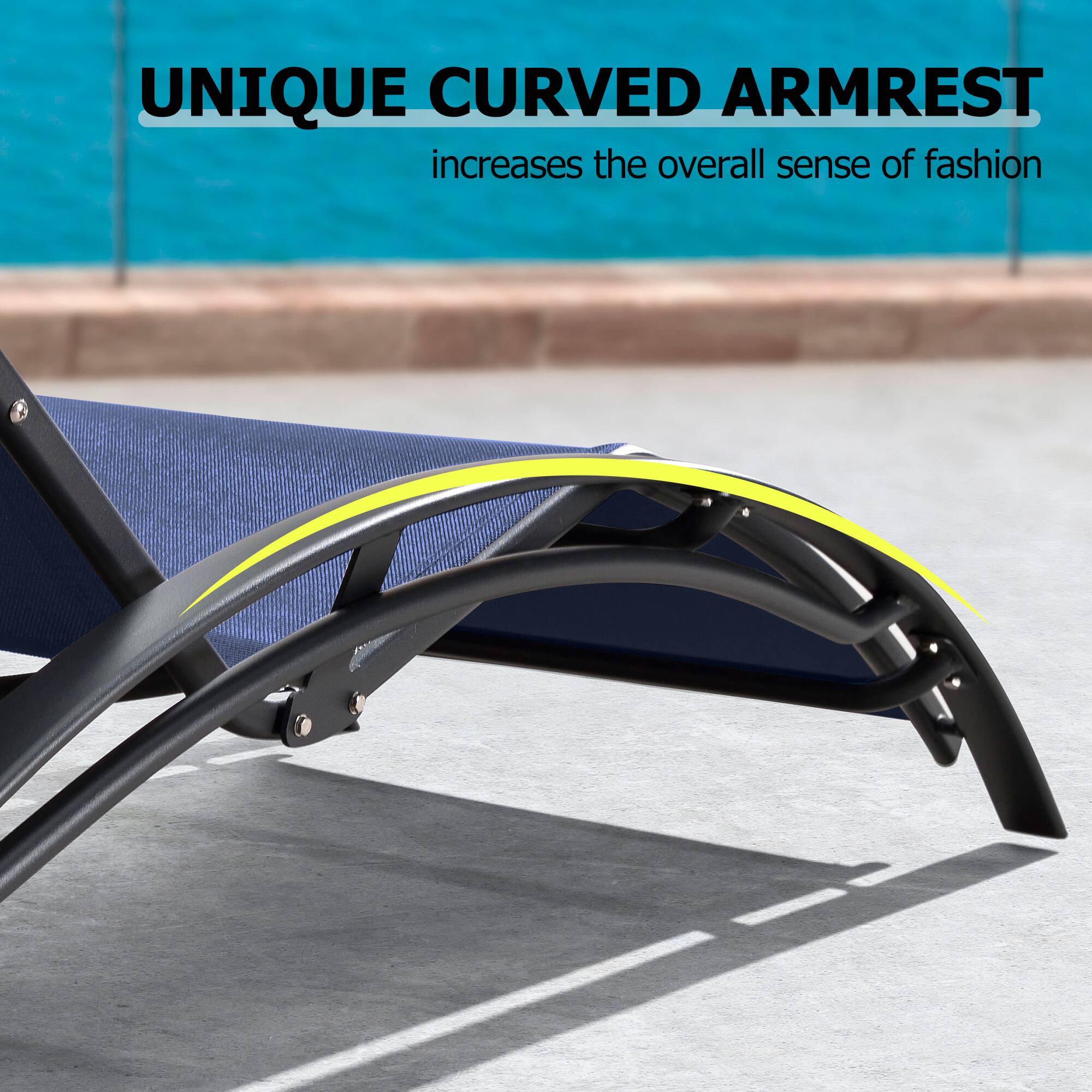 UNIQUE CURVED ARMREST  
increases the overall sense of fashion