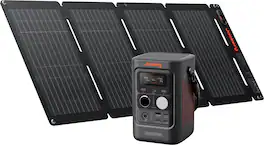Jackery - Explorer 300D Portable Power Station with 40W Air Solar Panel Bundle for Outdoor Camping, Hiking, and Road Trips (288 Wh Capacity) - Black