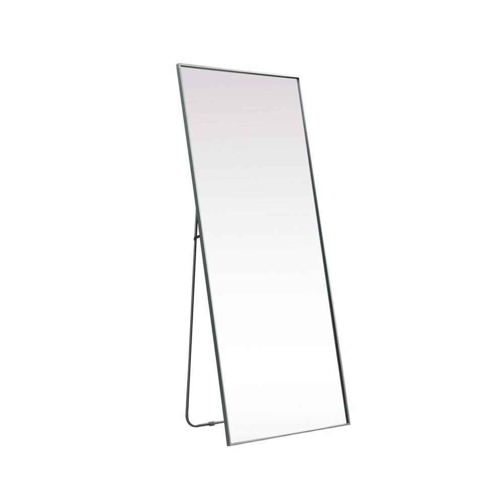 Alt View 2. Elegant Decor - Metal Frame Rectangle Full Length Mirror 30x72 Inch in Silver - Silver.