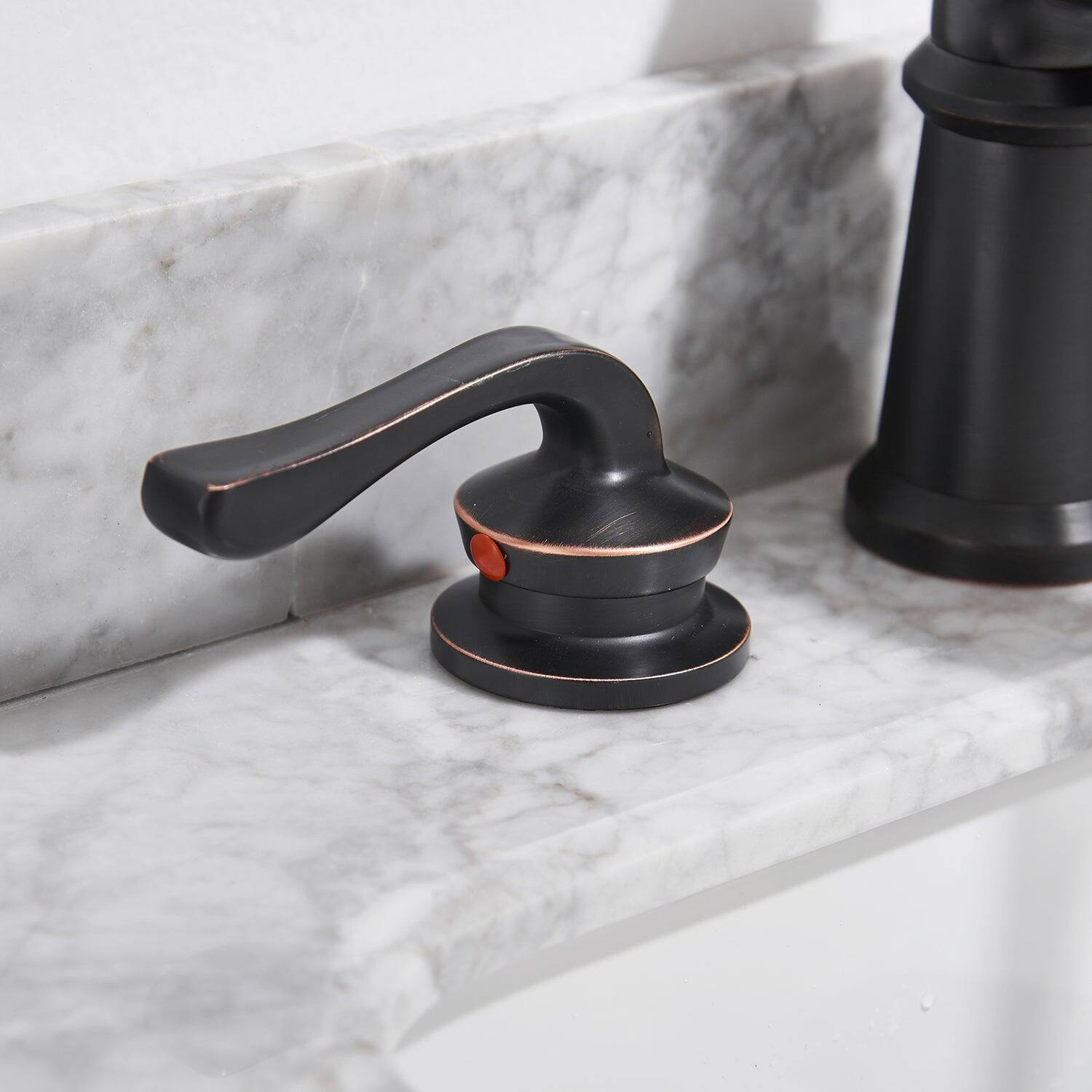 Alt View 5. Boyel Living - Classic Retro 8 Inch Widespread 2 Handle Bathroom Faucet with Drain Assembly in Oil Rubbed Bronze - Oil Rubbed Bronze.