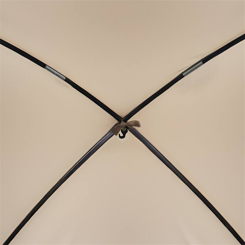 Alt View 4. HTUTWOO - Portable House Tent - 6 x 6 ft 4-6 Person Pop Up Tent, Extended Awning, Screened Canopy with Carry Bag & Netting Sides - Beige.