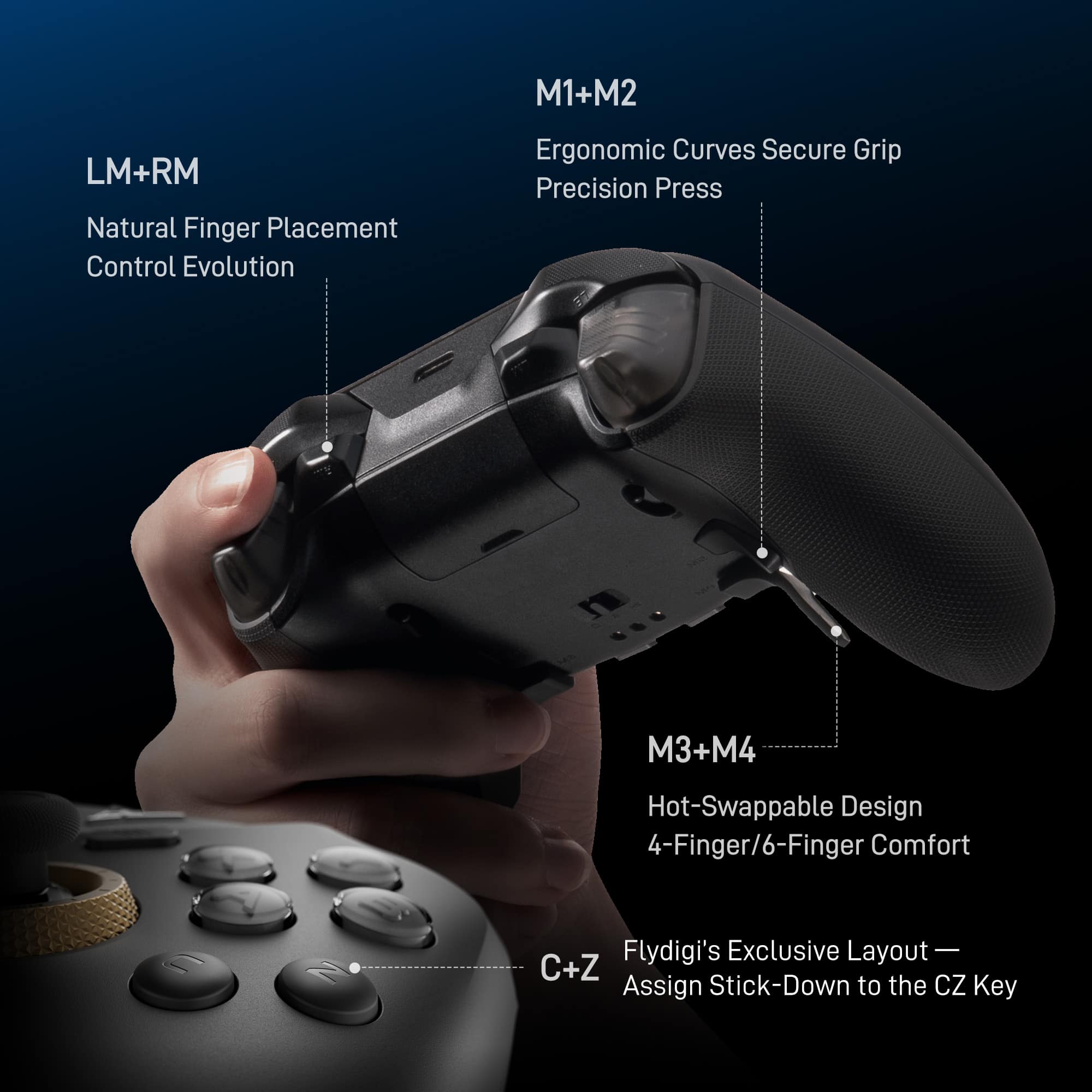 Flydigi Vader 5 Pro ゲームコントローラー 本体 FLYDIGI Vader 5 Pro PC Controller, FORCEFLEX Joysticks, 3ms Ultra