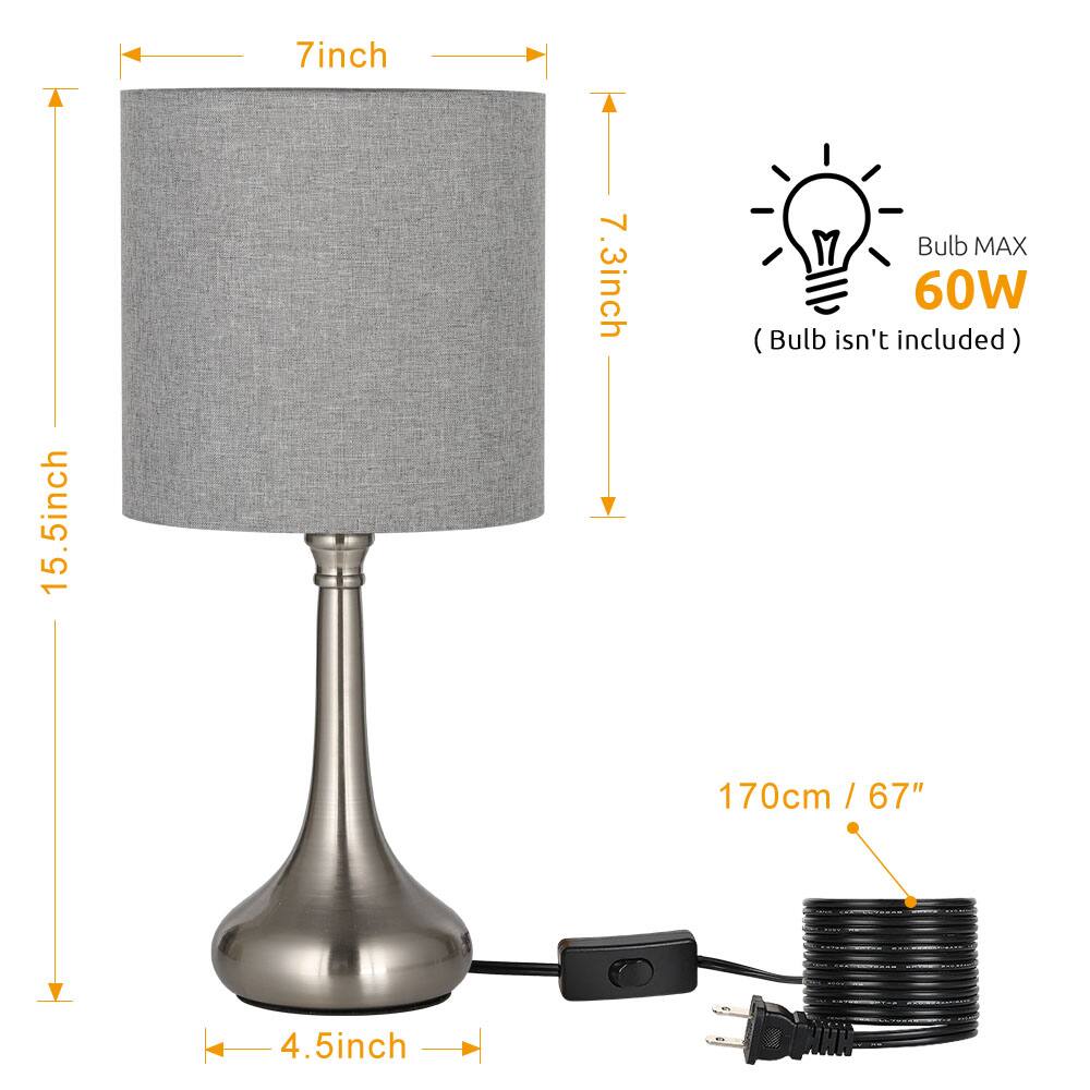 7 inch  
15.5 inch  
7.3 inch  
4.5 inch  
170 cm / 67"  
Bulb MAX 60W (Bulb isn't included)