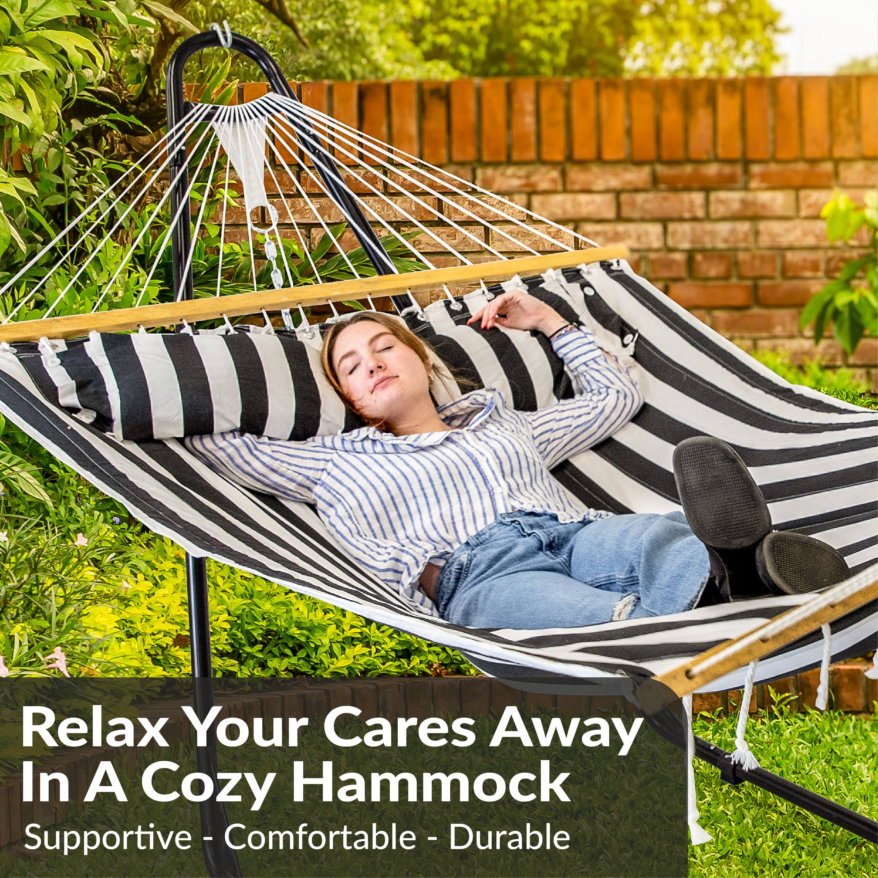 Relax Your Cares Away In A Cozy Hammock  
Supportive - Comfortable - Durable