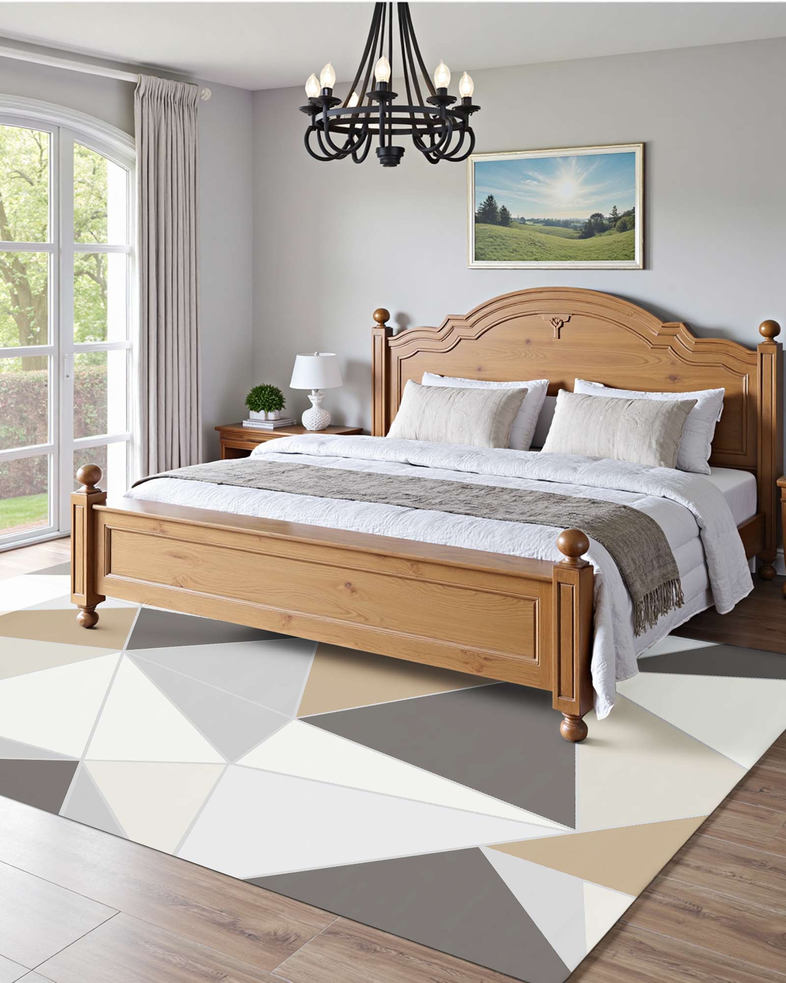 Back. VEVOR - Area Rug, 5 x 7 ft Large Washable Rug, Non-Slip and Tear-Resistant Soft Carpet, Pet & Child Friendly Modern Area Rugs - Charcoal Gray.