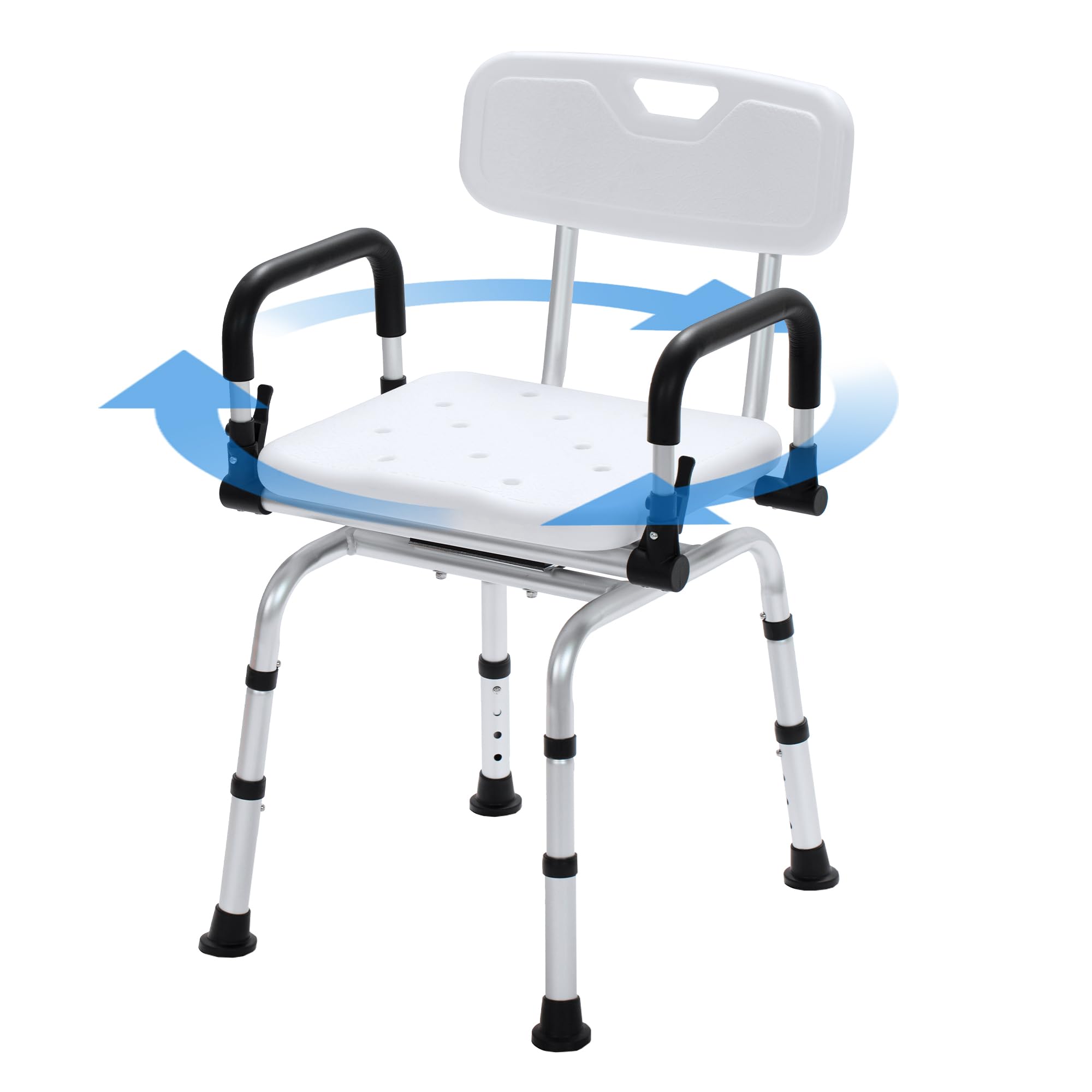 JETRANSPORT - Fsa/hsa Eligible Sliding Shower Chair Tub Transfer Bench With Rotating For Bathtub Pivoting - Swivel Seat