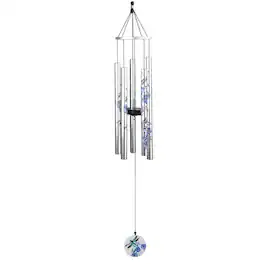 FC Design - 36" Long Dragonfly Stamped Tube Wind Chime Outdoor Patio or Garden Hanging Decoration - Multi-Color