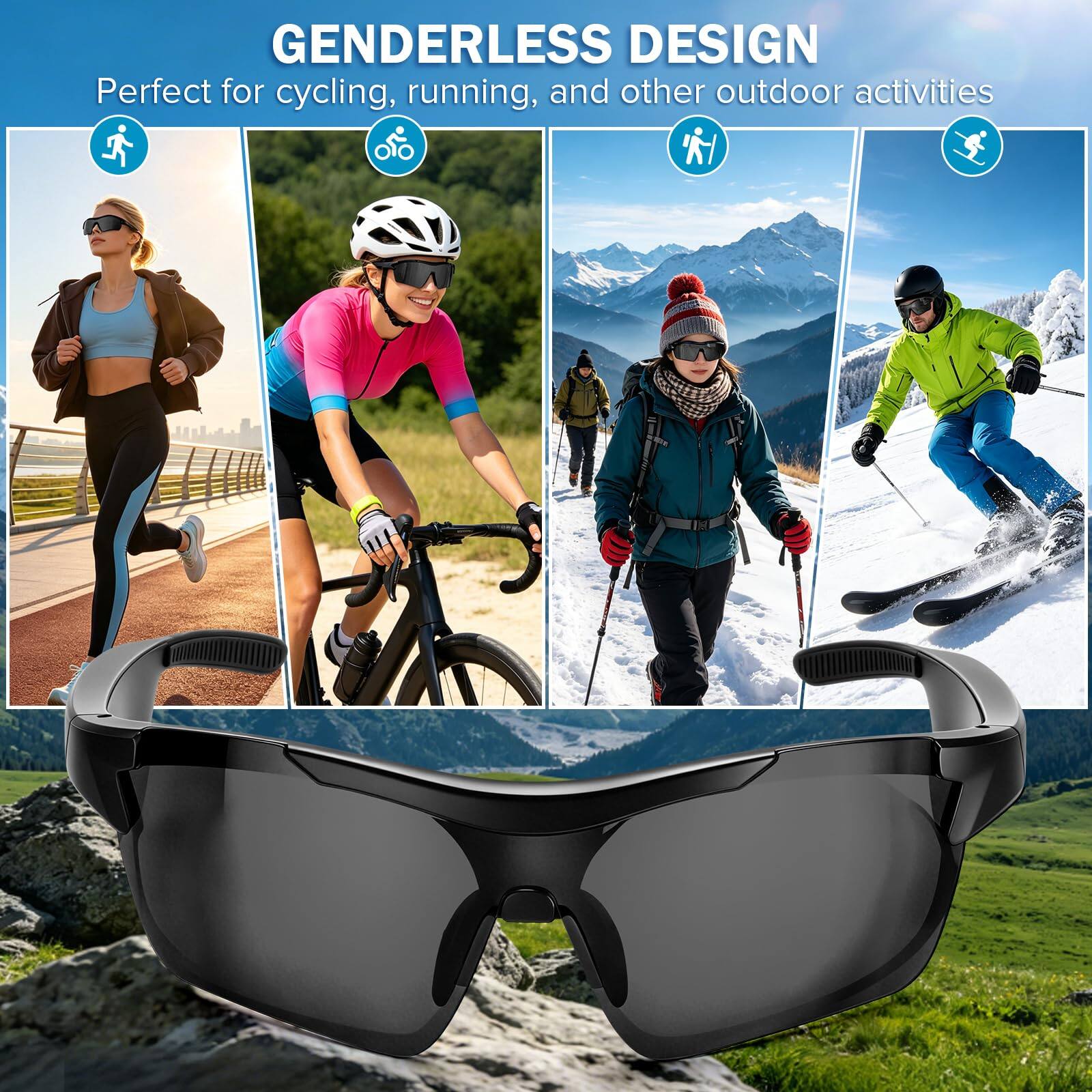 GENDERLESS DESIGN  
Perfect for cycling, running, and other outdoor activities