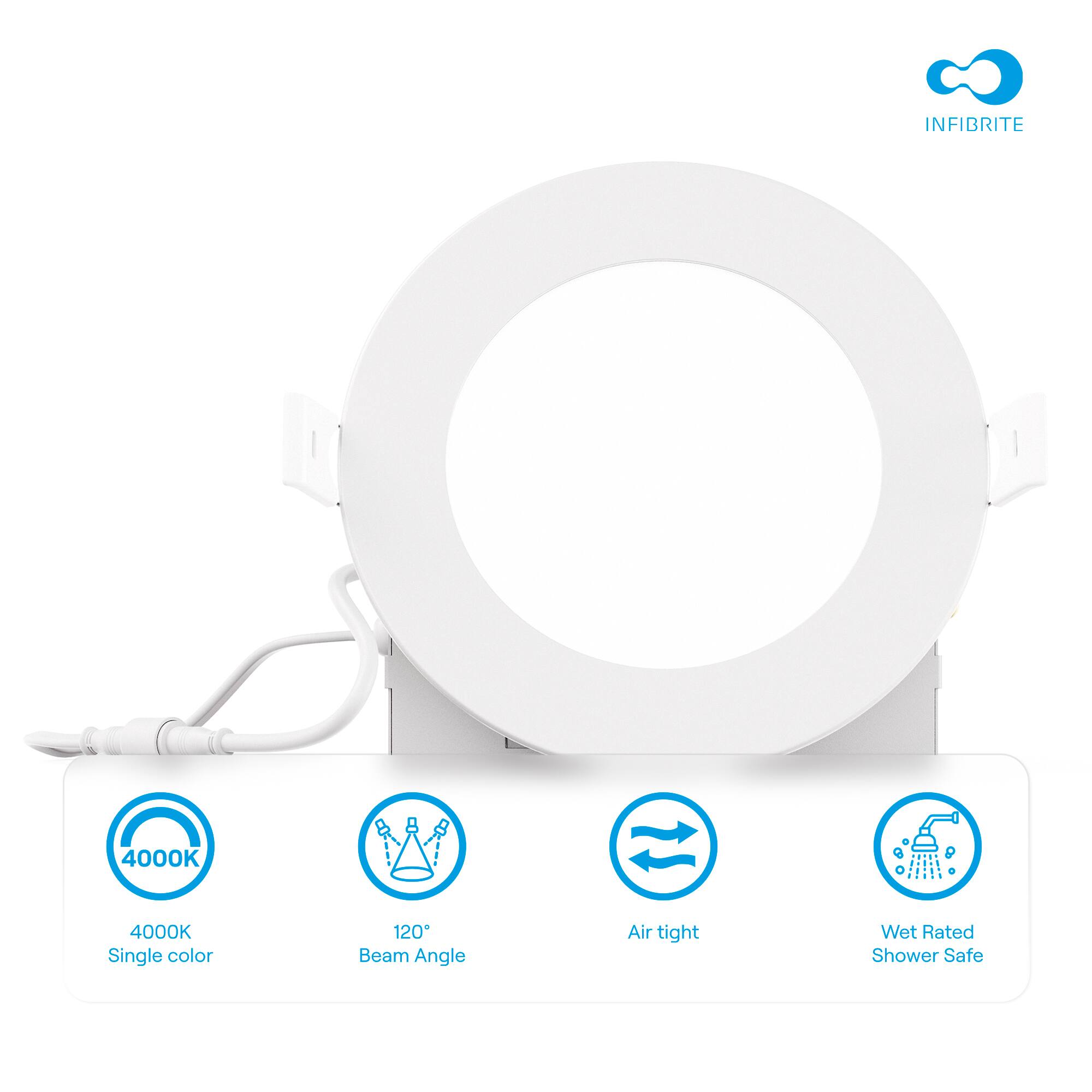 INFIBRITE 4000K Single color 120° Beam Angle Air tight Wet Rated Shower Safe