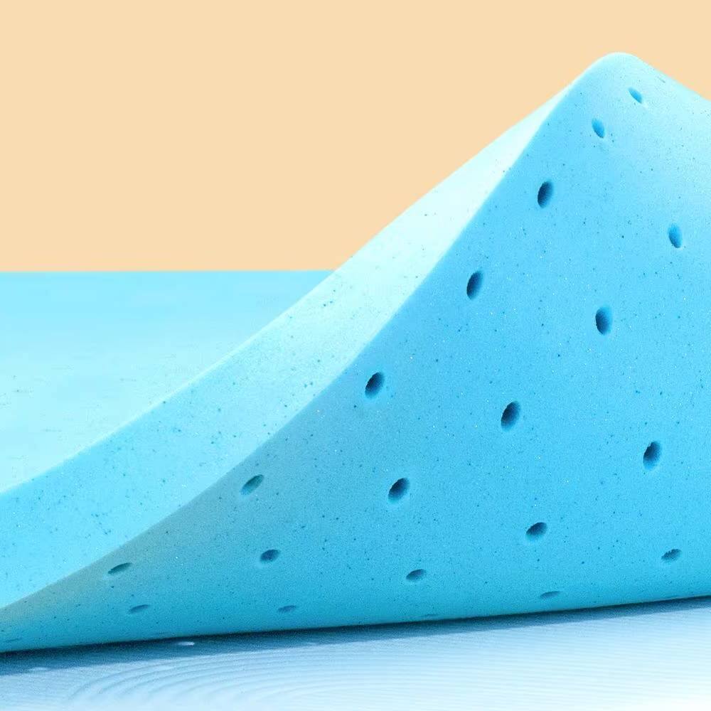 Back. Hivvago - Full size 3-inch Thick High Density Memory Foam Mattress Topper - Blue.
