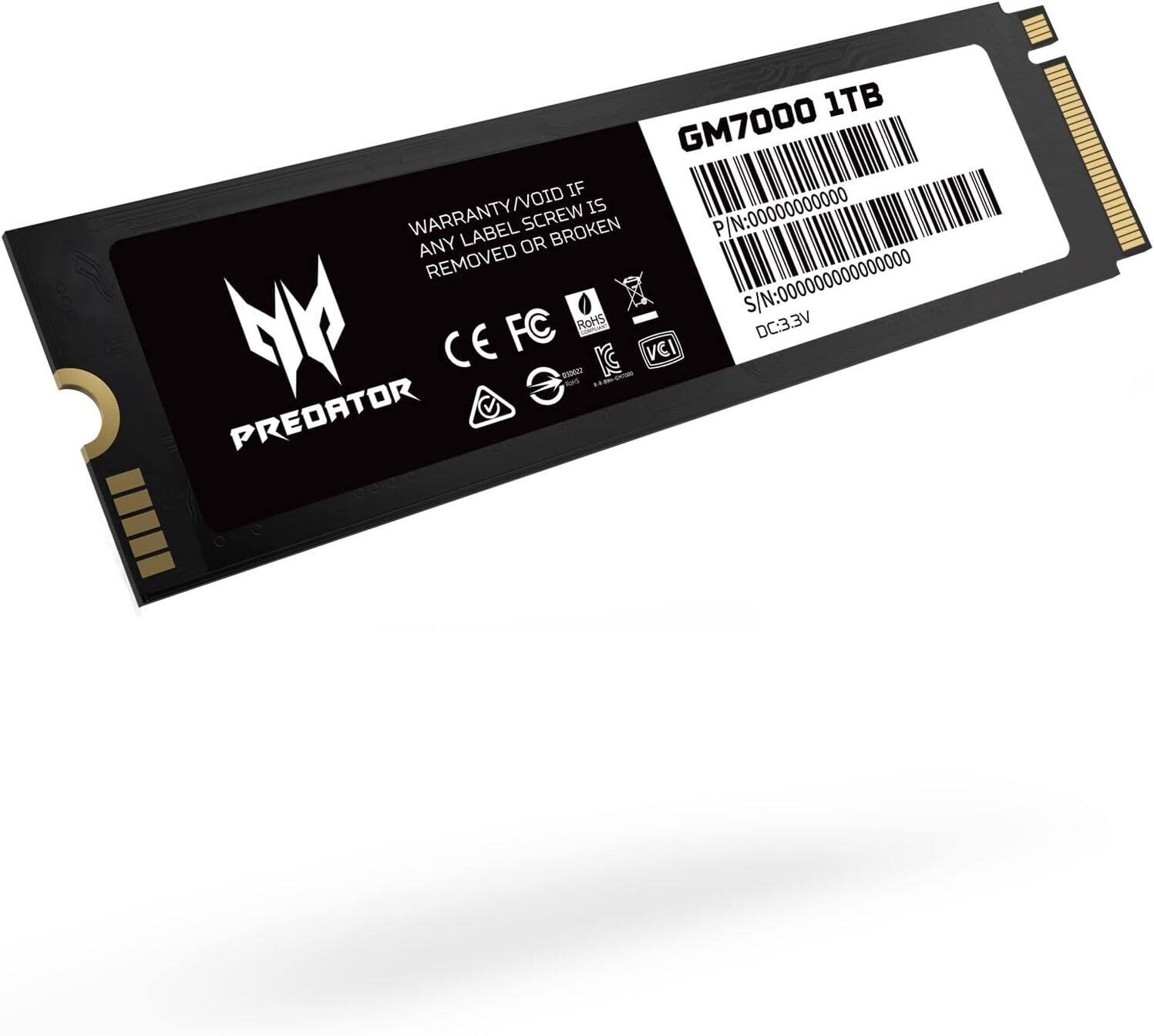 Acer BL.9BWWR.105 Predator GM7000 1TB NVMe Gen4 Gaming SSD, M.2