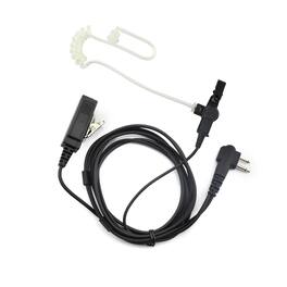 ProMaxPower - 2-Wire Acoustic Tube Earpiece with PTT Mic for Motorola 2-Pin Radios - Black