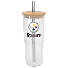 Logo Brands - Pittsburgh Steelers 24oz. Glass Tumbler - Multicolor