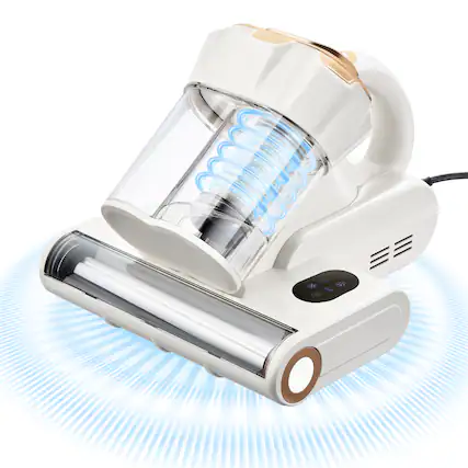Front. VEVOR - Mattress Vacuum Cleaner, 550W Bed Vacuum Cleaner with 18Kpa Powerful Suction and Dual Dust Bin, HEPA Filter & Heating - White;Rose Gold.