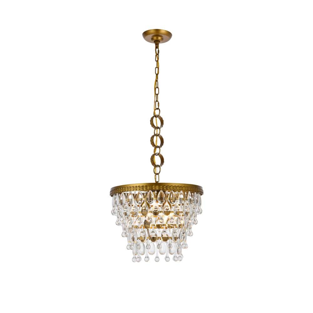 Elegant Lighting - Nordic 4 lights brass pendant - Brass And Clear price history on PriceWatchPro