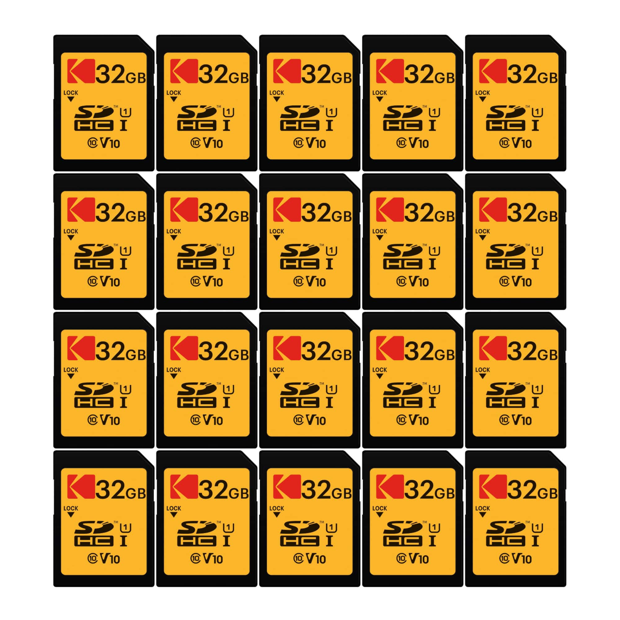 Kodak - 32GB Class 10 UHS-I U1 SDHC Memory Card (20-Pack)