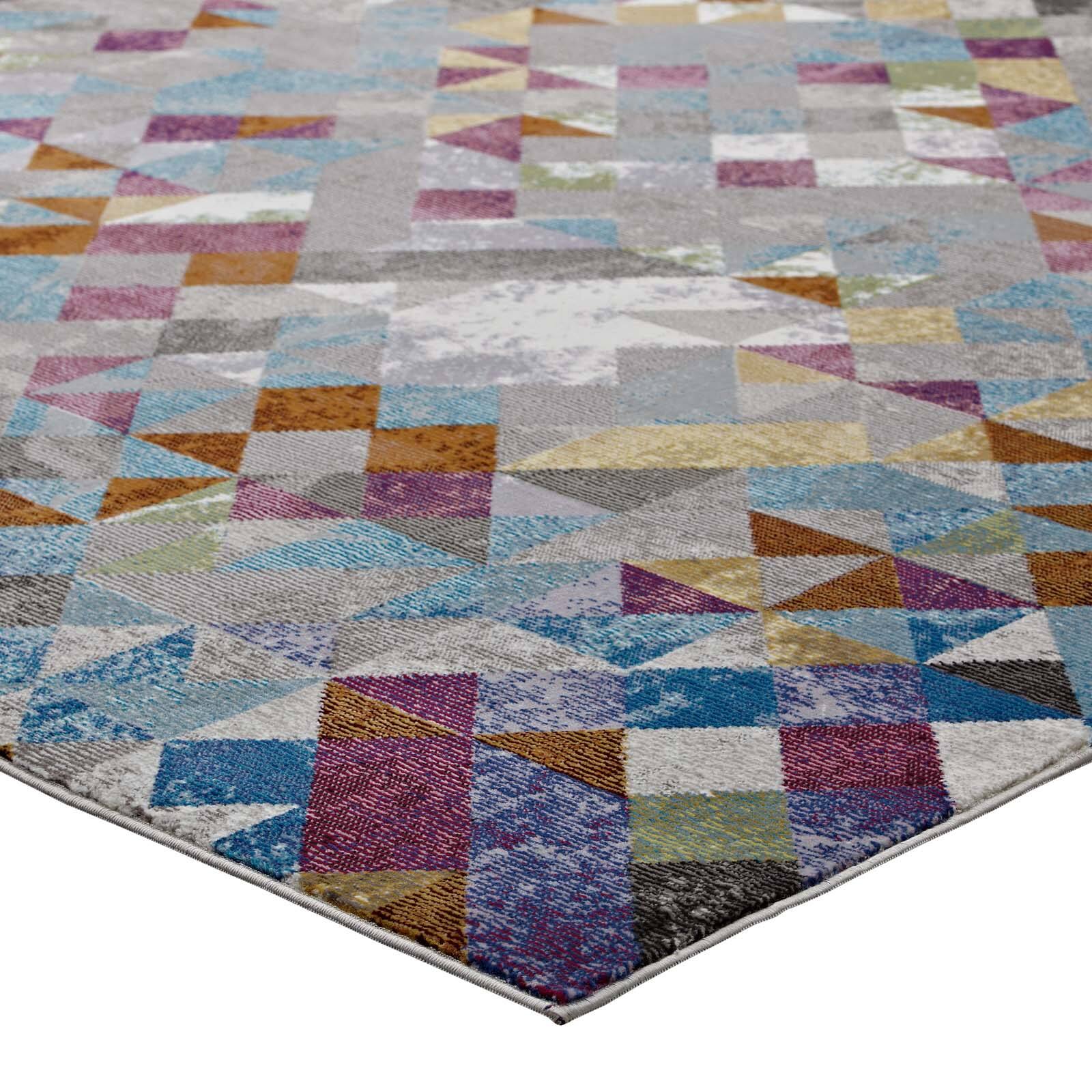 Alt View 2. Modway - Lavendula Triangle Mosaic Area Rug - Multicolored.
