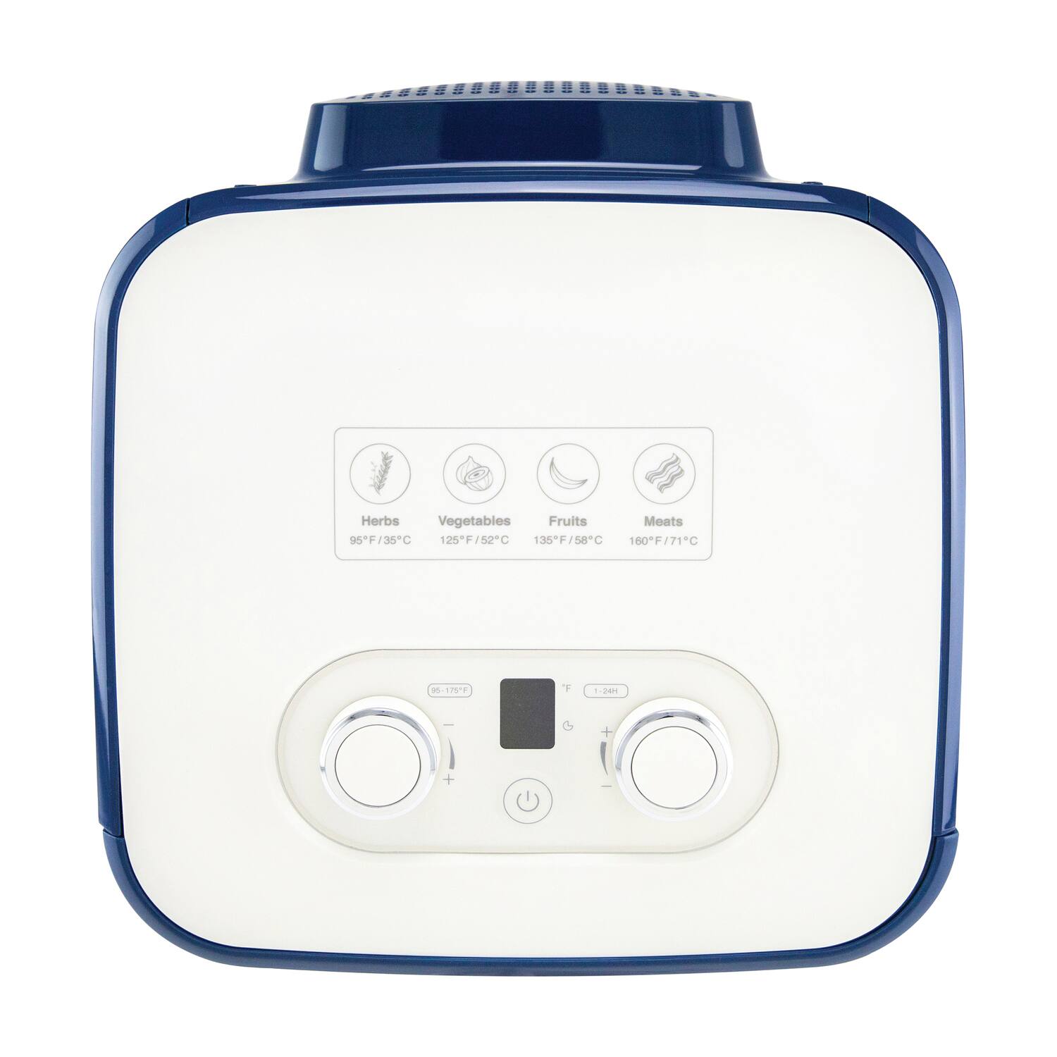 Herbs Vegetables Fruits Meats  
95°F/35°C : 125°F/52°C 135°F/58°C 160°F/71°C