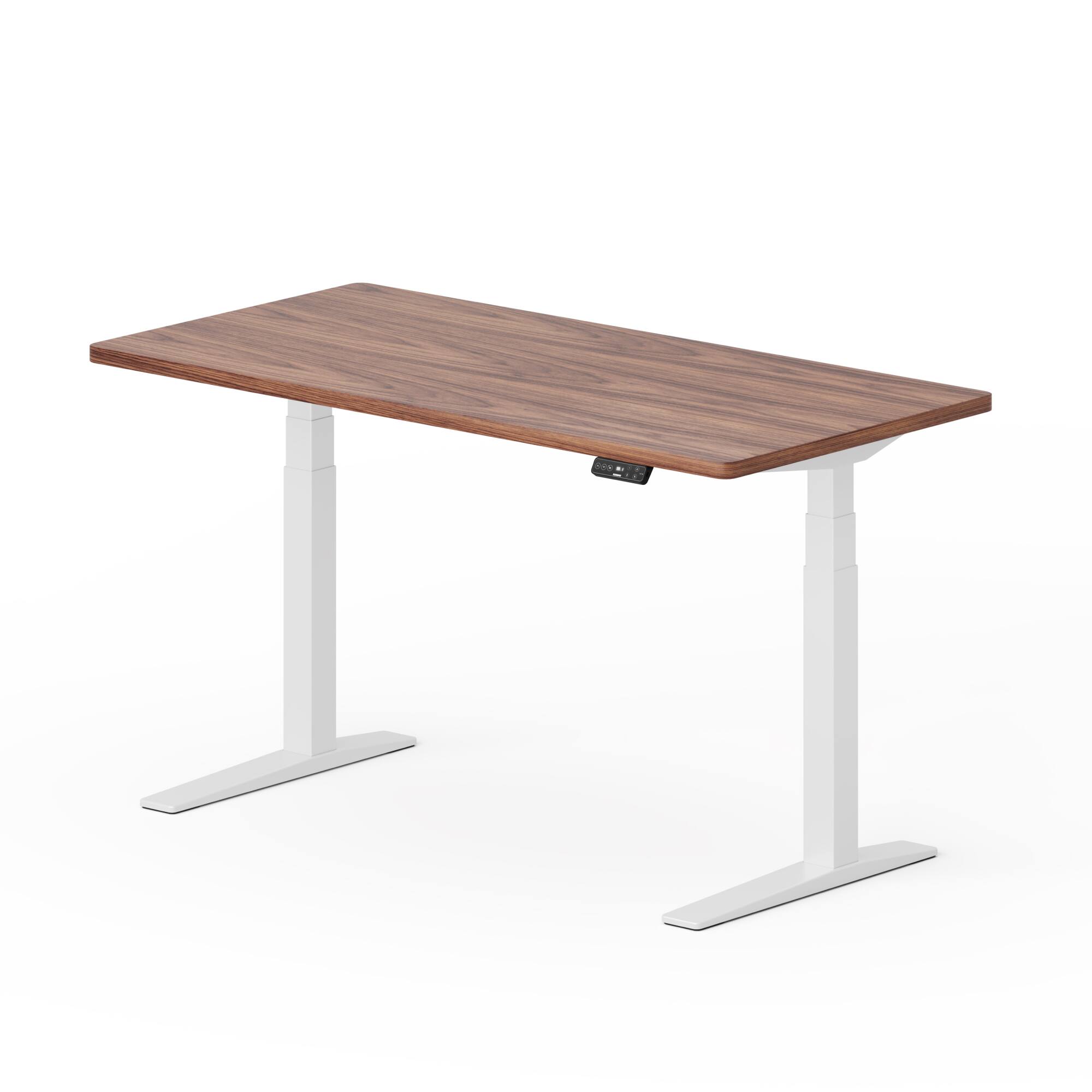 Angle. FlexiSpot - FlexiSpot E7Pro 60''W Electric Adjustable Standing Desk, Black Walnut/White - Walnut.